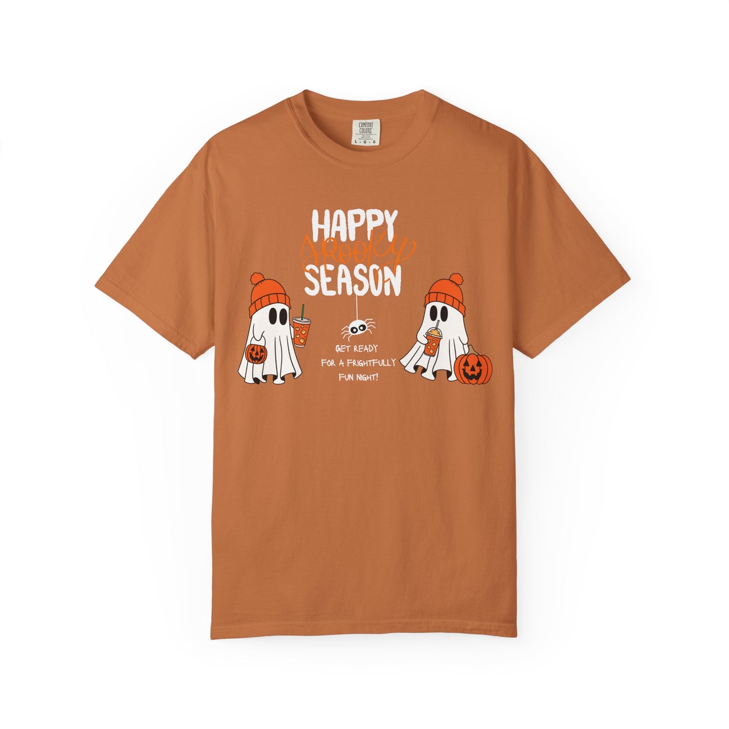 Spooky Season Ghosts Tee – Cozy Drinks & Chilling Vibes!