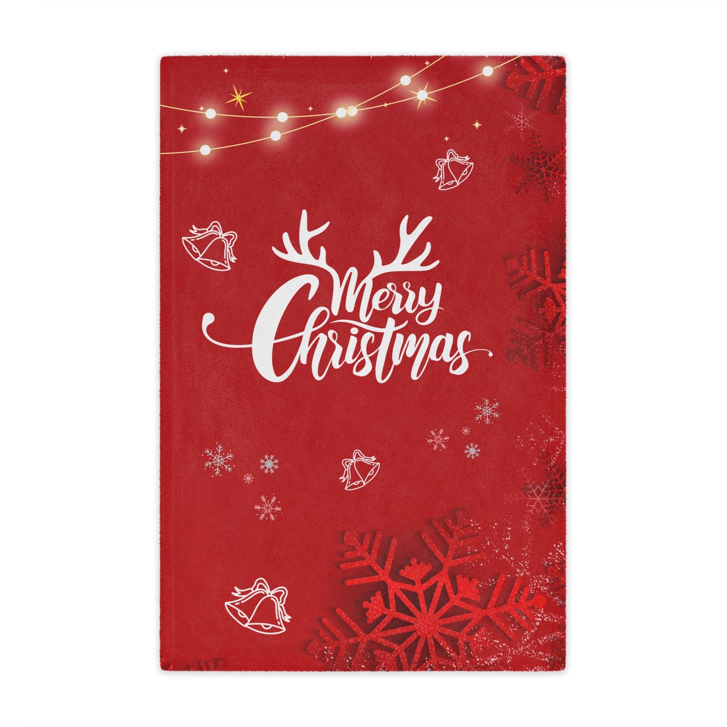 Merry Christmas in Red, Printed Velveteen Minky Blanket