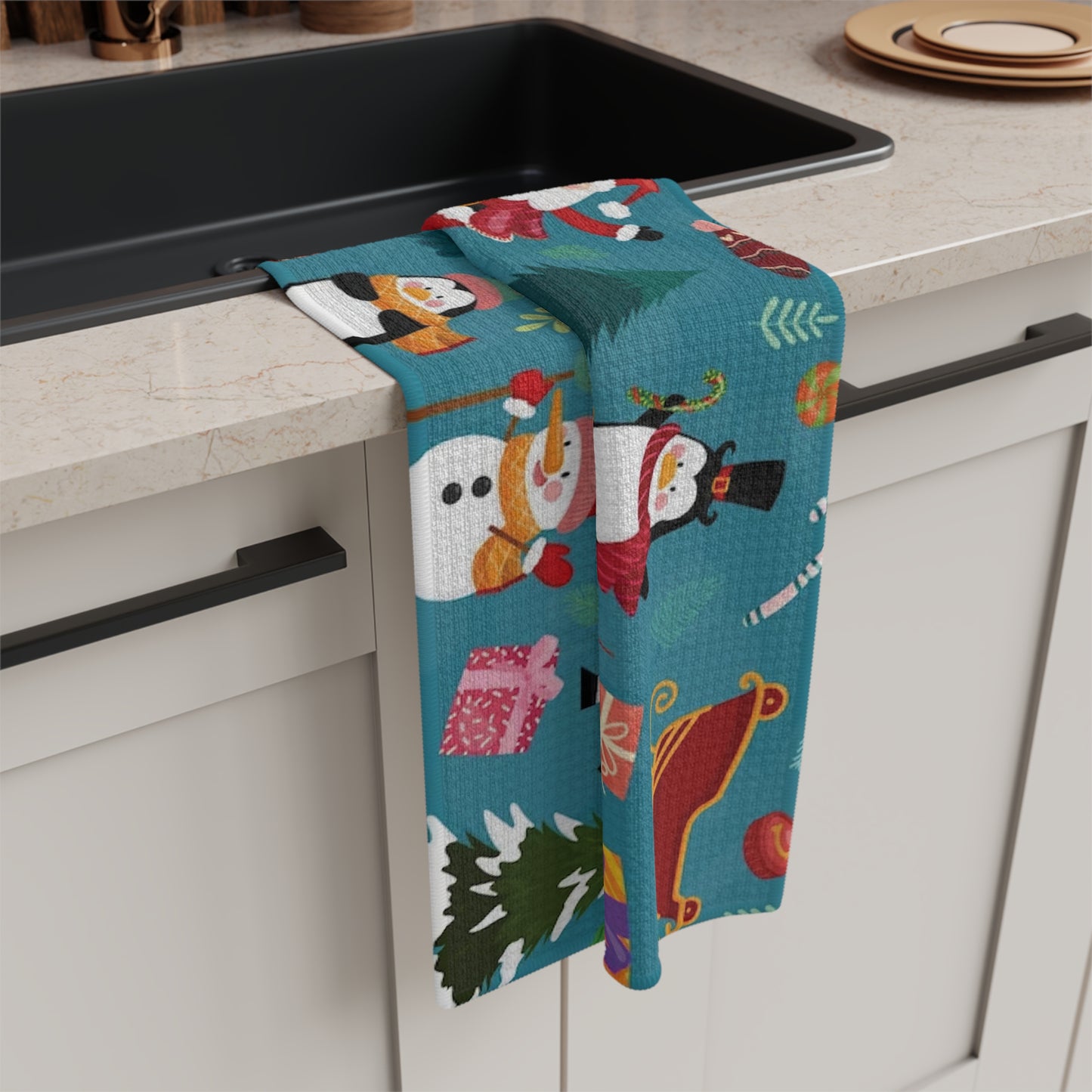 Christmas Soft Kitchen Tea Towel – Durable Microfiber Holiday Dish Cloth