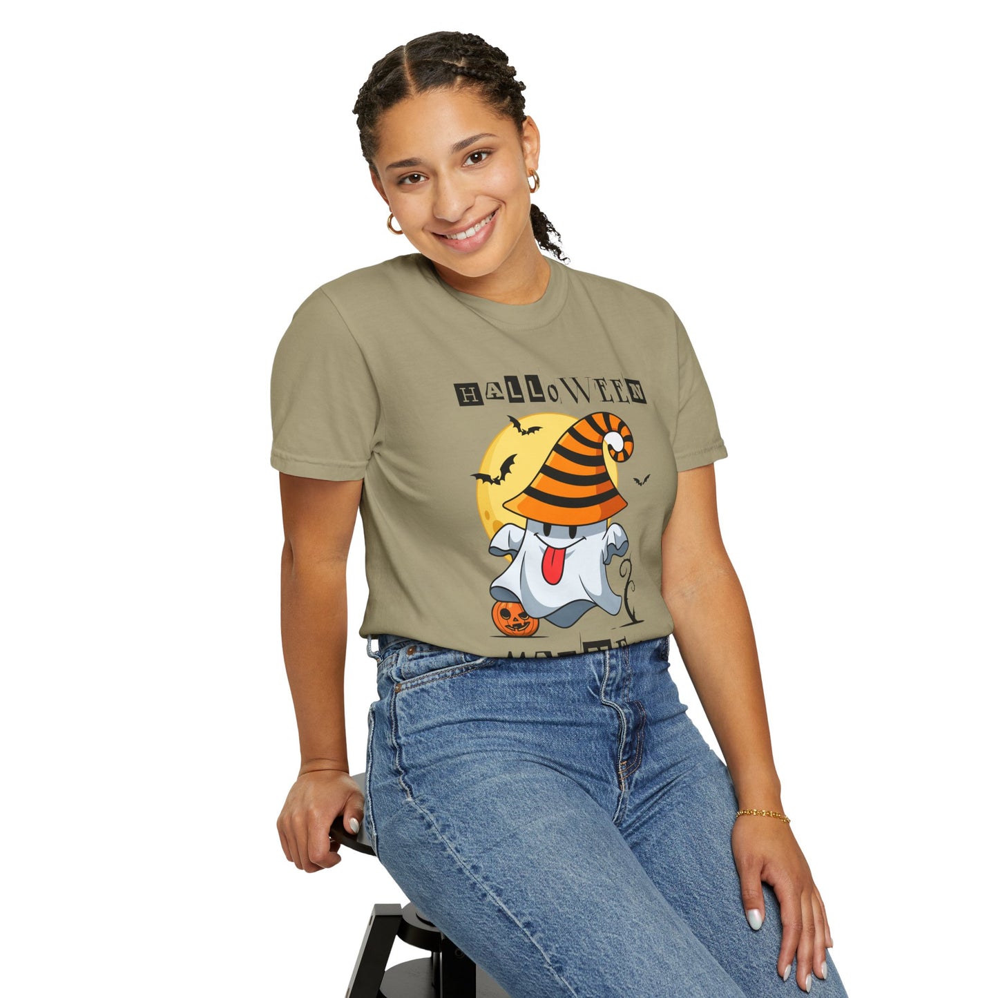 Halloween Madness Tee – Ghostly Grins Under Witchy Skies!