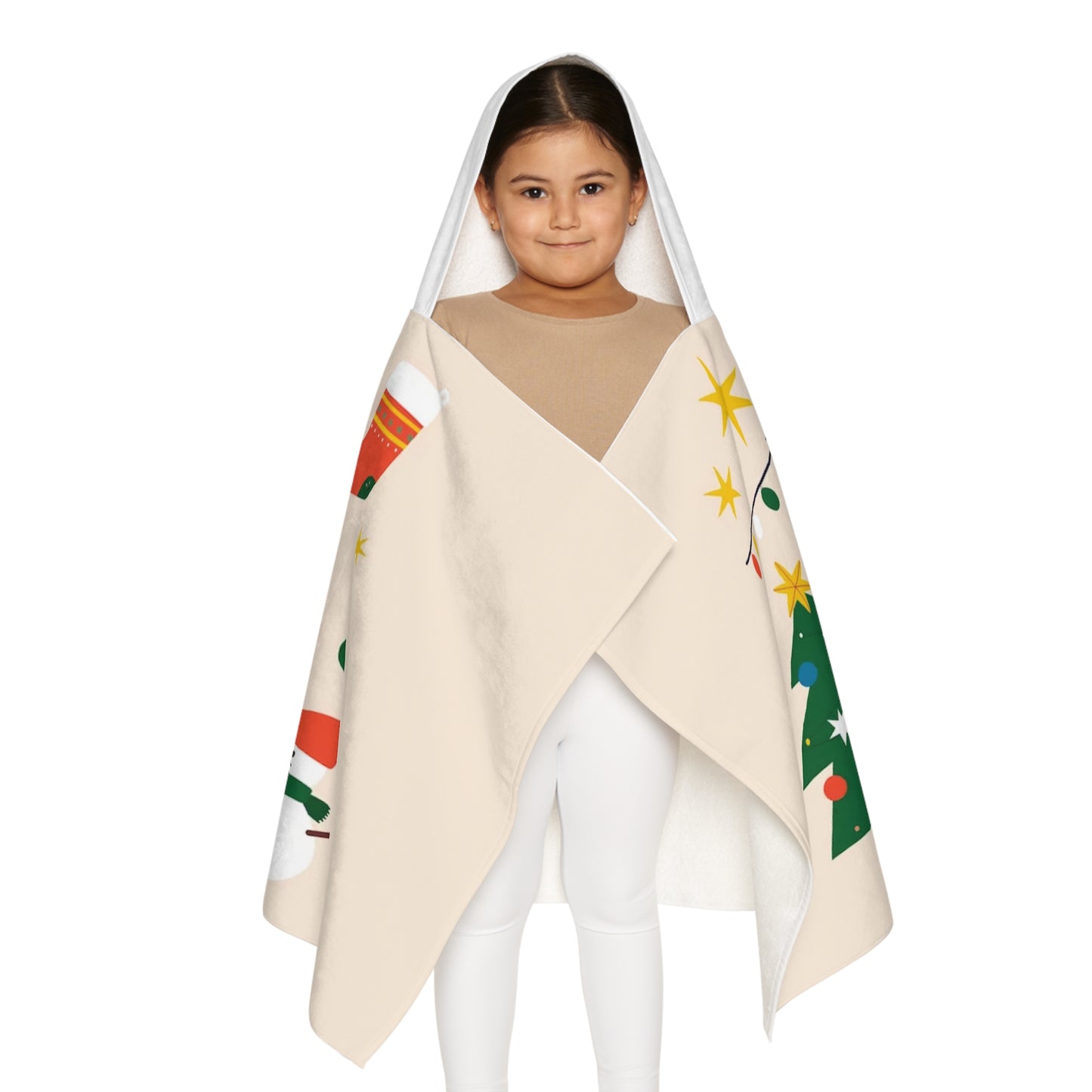 Soft and Cozy Christmas Youth Hooded Towel with Terry Cotton Lining
