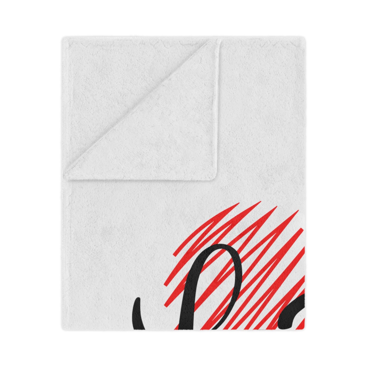 Love inside Heart Printed Valentine Minky Blanket, Black & Red