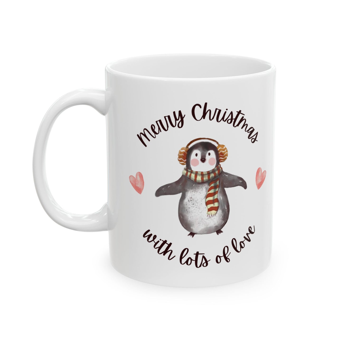 Merry Christmas with Lots of Love Printed Ceramic Mug, (11, 15oz))