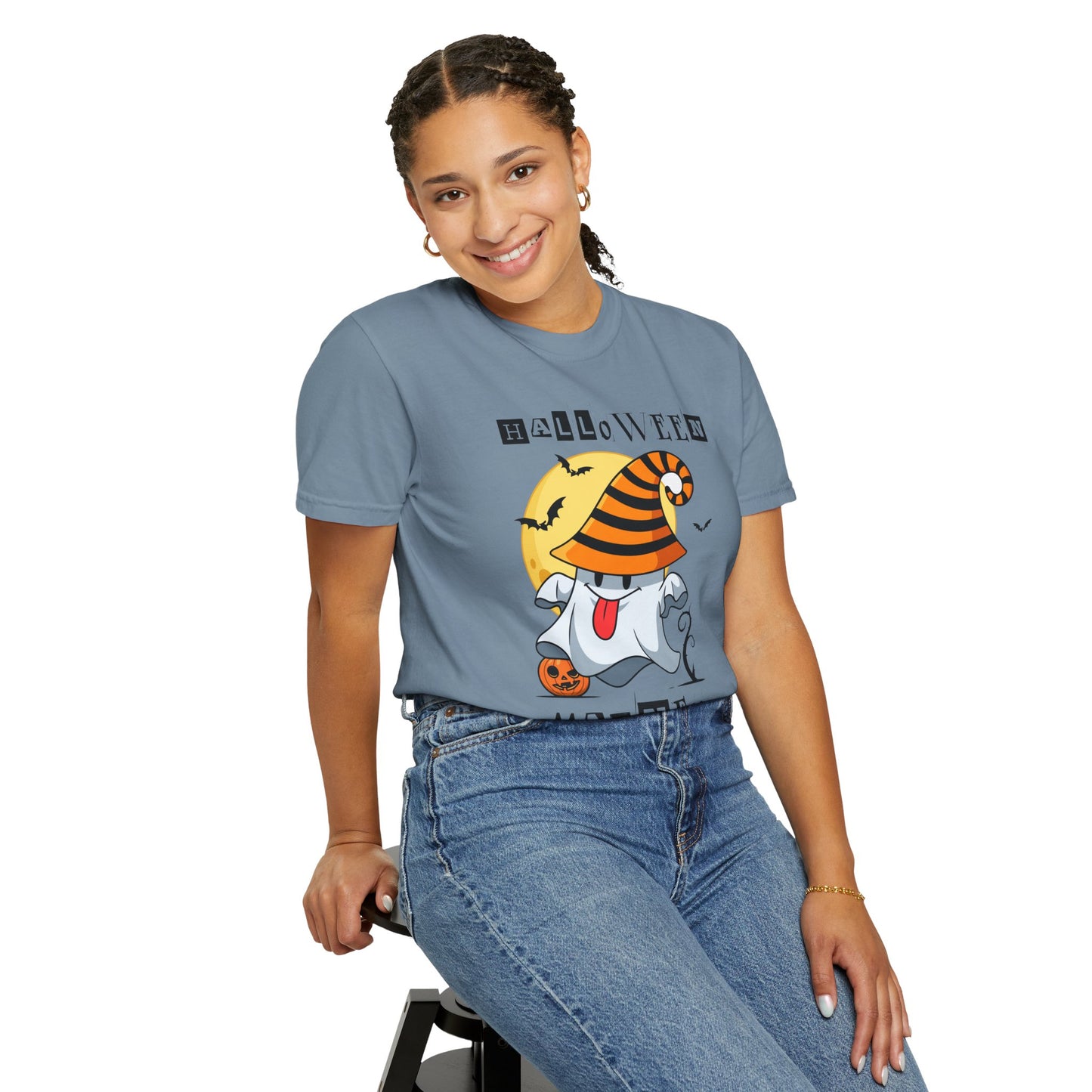 Halloween Madness Tee – Ghostly Grins Under Witchy Skies!
