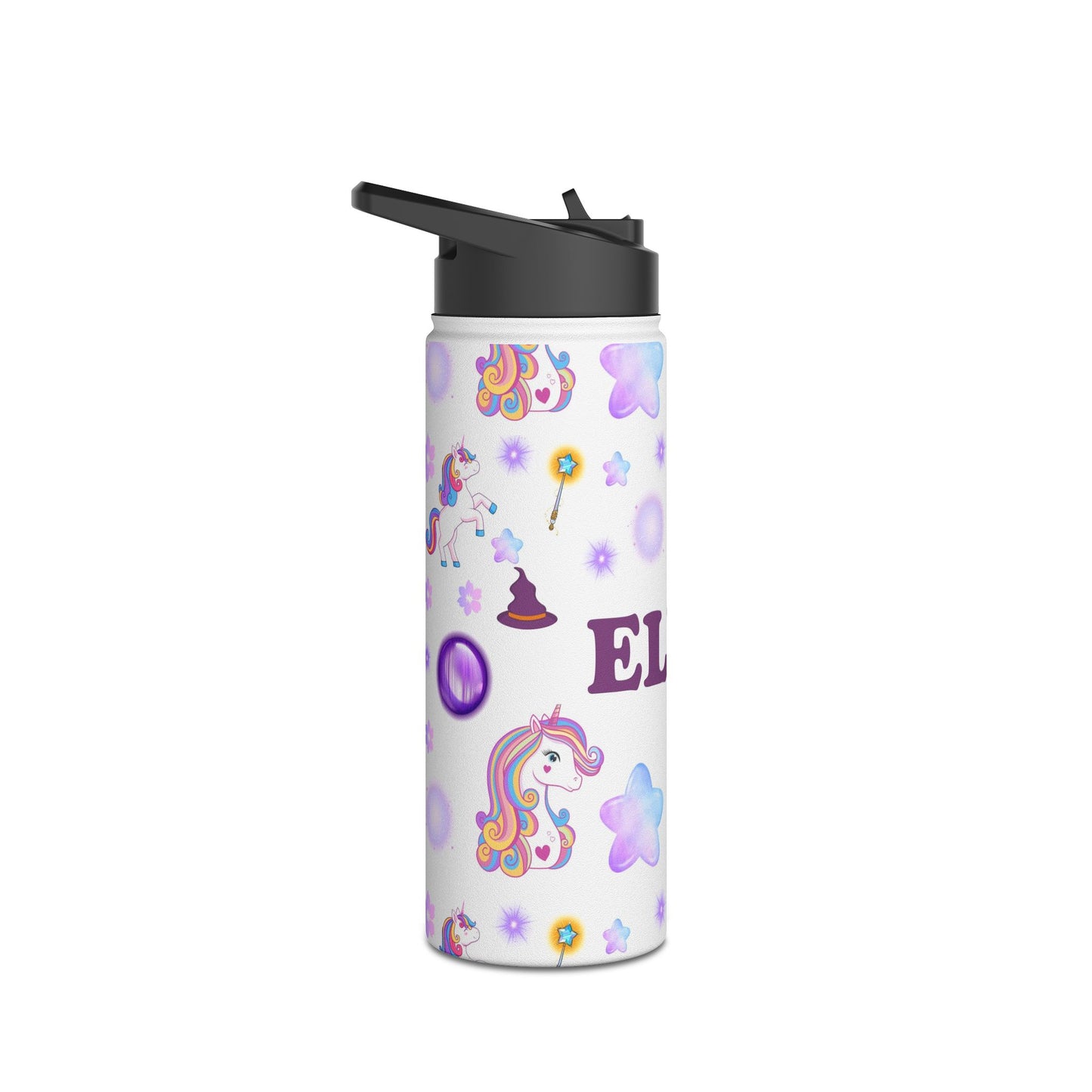 Personalized Glitter Unicorn Water Bottle – Stainless Steel Tumbler for Kids, Birthdays & School