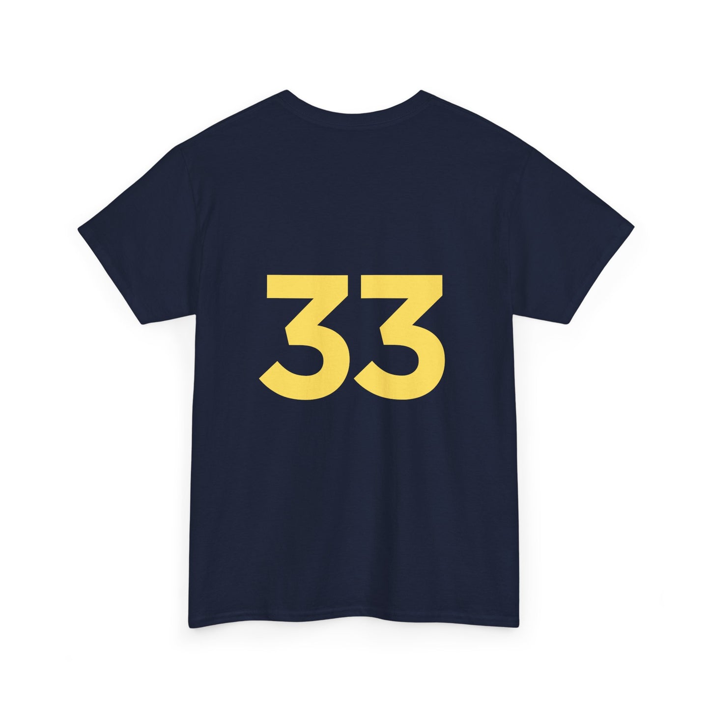 Black T-Shirt with Yellow Emblem Front & Number Back – Custom Team Sports Tee