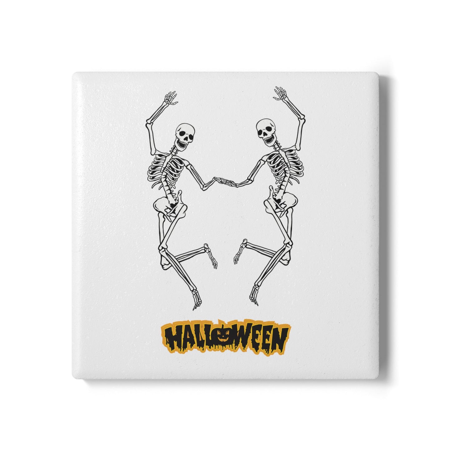 Dancing Skeletons Halloween Coaster – Spooky Party Drink Accessory