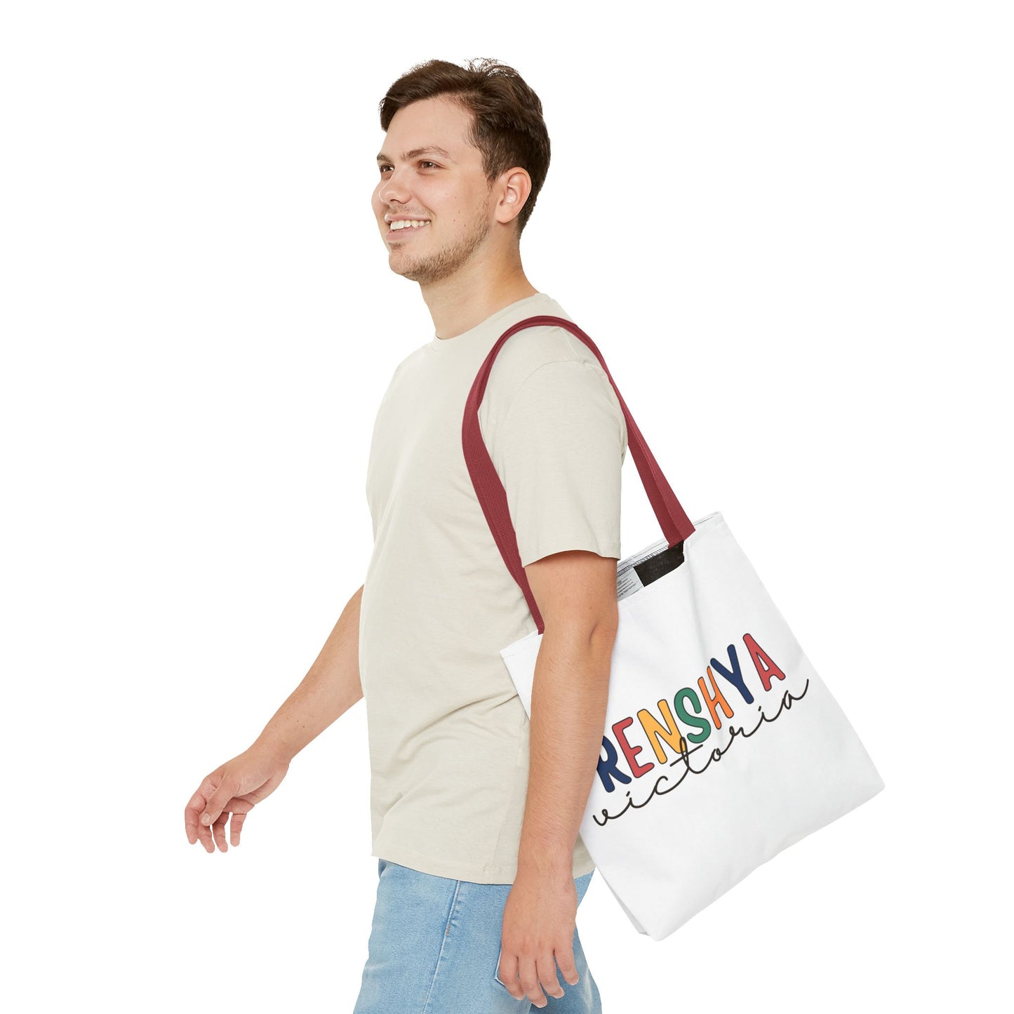 Personalized Name Tote Bag – Colorful Custom Design with Script Font