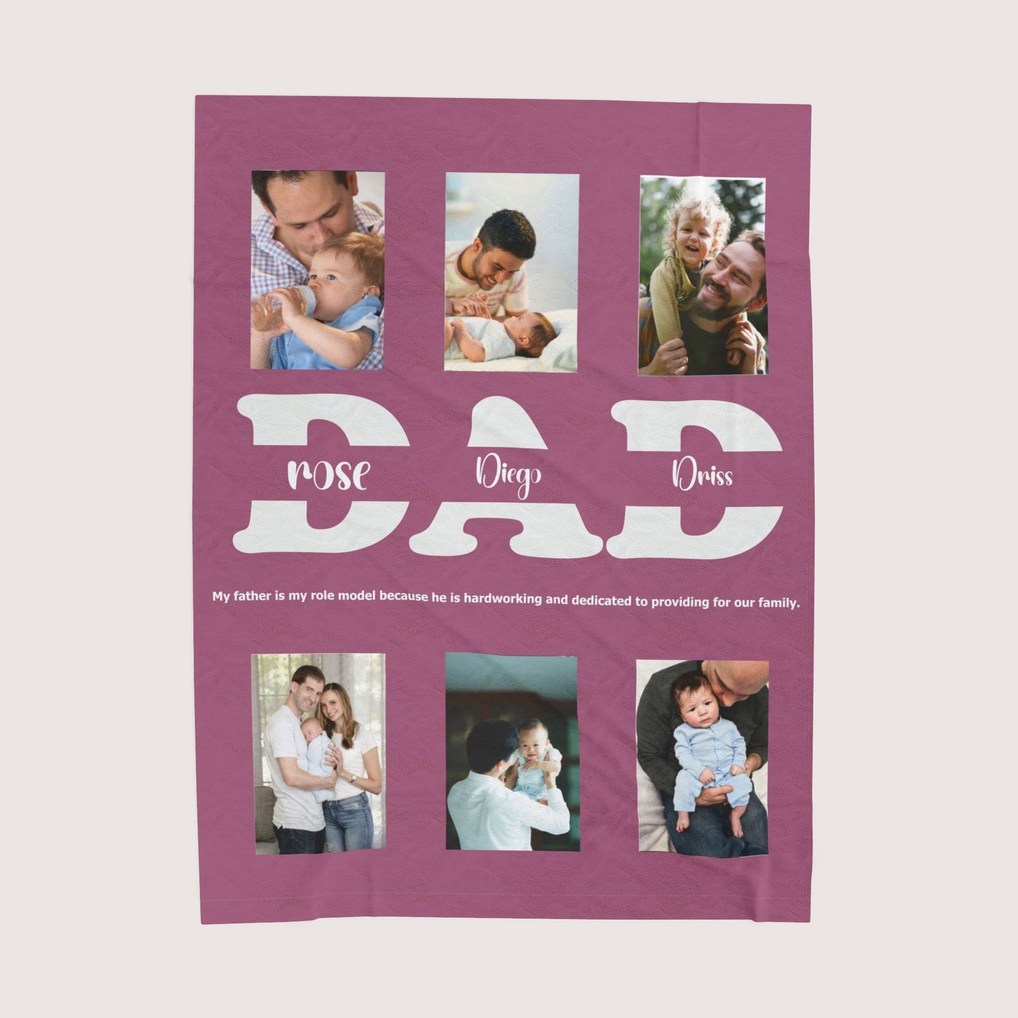 Personalized Photo Blanket for Dad – Custom Picture Collage Keepsake Gift | Perfect for Father’s Day, Birthday, or Christmas