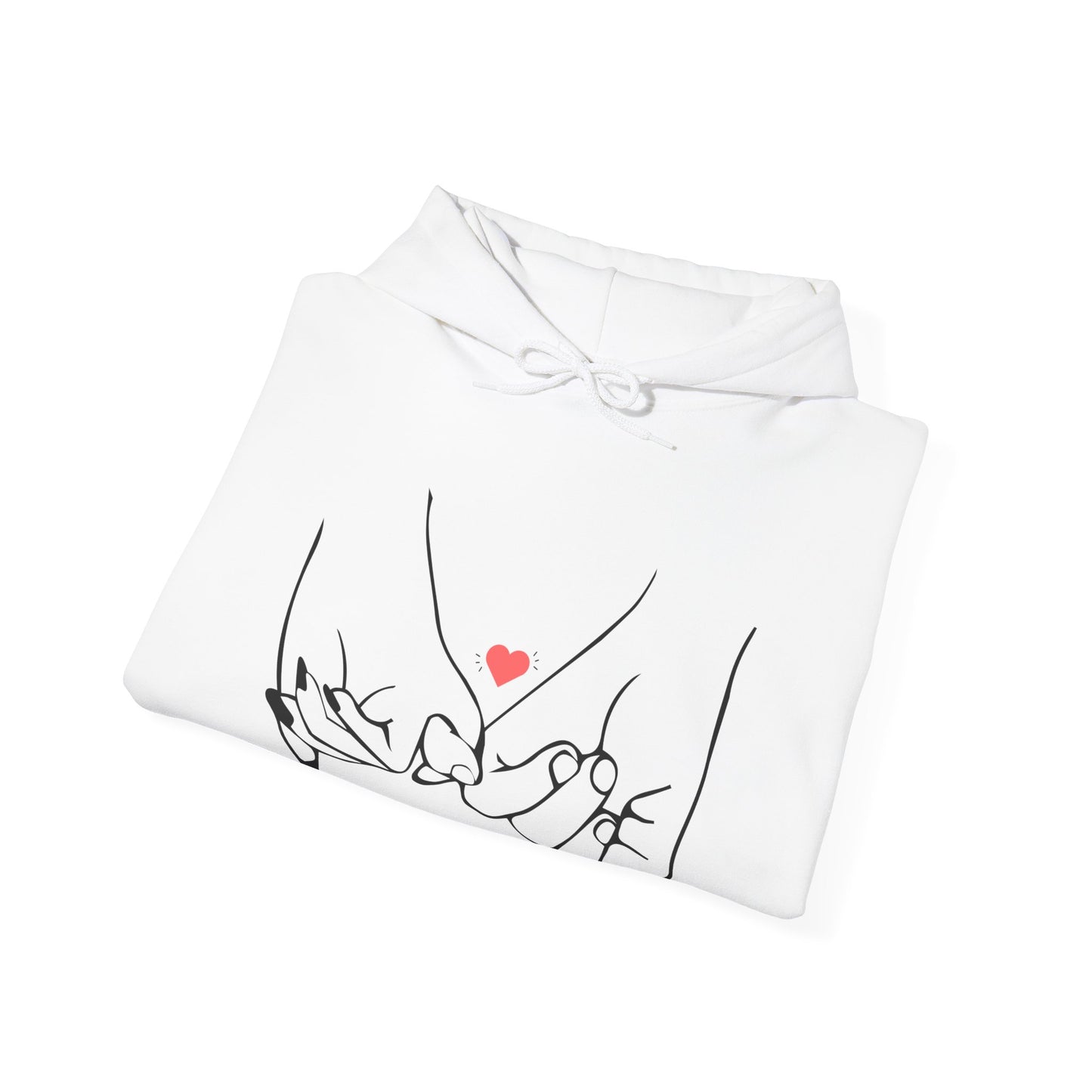 Hearts with Couple's Hand Printed Unisex Heavy Blend™ Hooded Sweatshirt