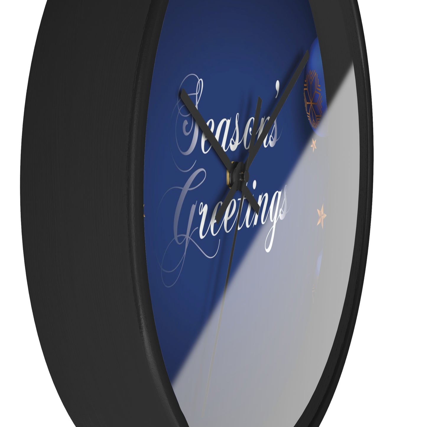 Season's Greetings Wall Clock, Dark Blue