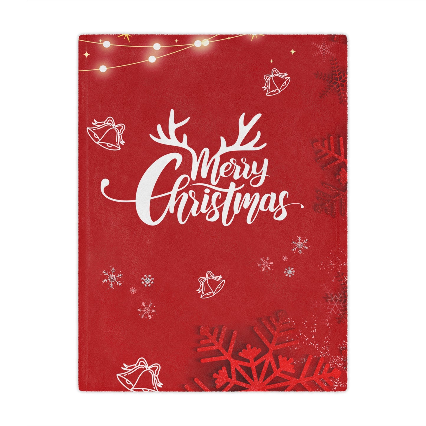 Merry Christmas in Red Printed Minky Blanket