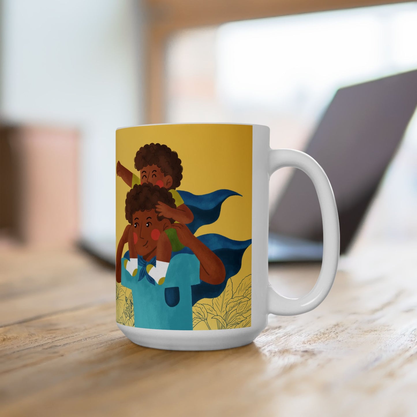Superhero Dad & Child Mug – Father’s Day Gift, Everyday Hero Coffee Cup, 11oz & 15oz