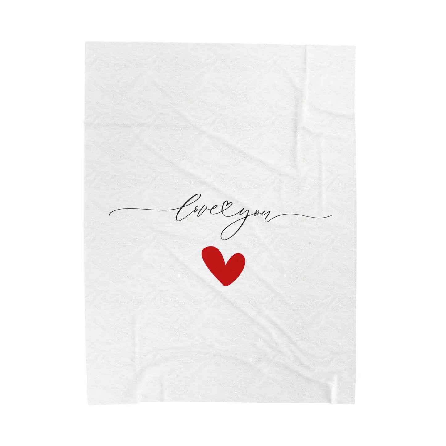 Love You Printed Velveteen Plush Blanket for Valentine