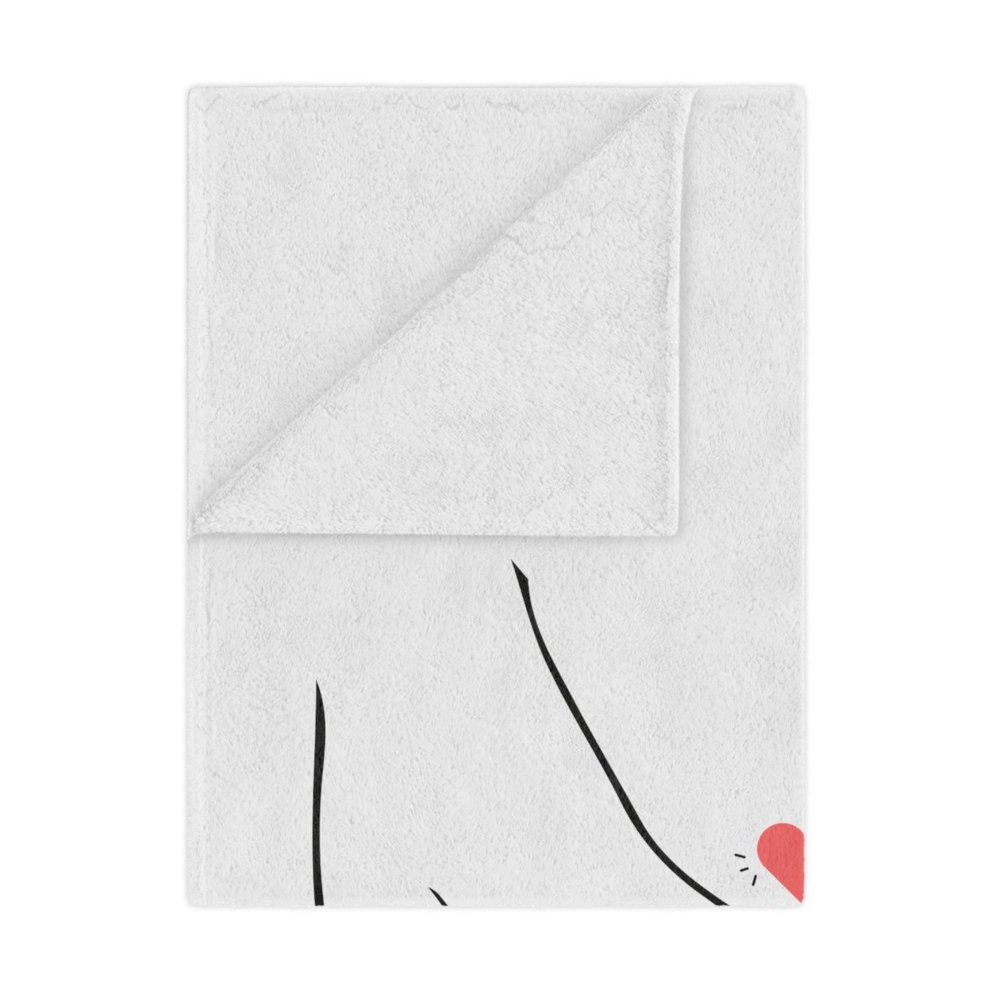 Couple's Hand with Love You Printed Valentine Minky Blanket