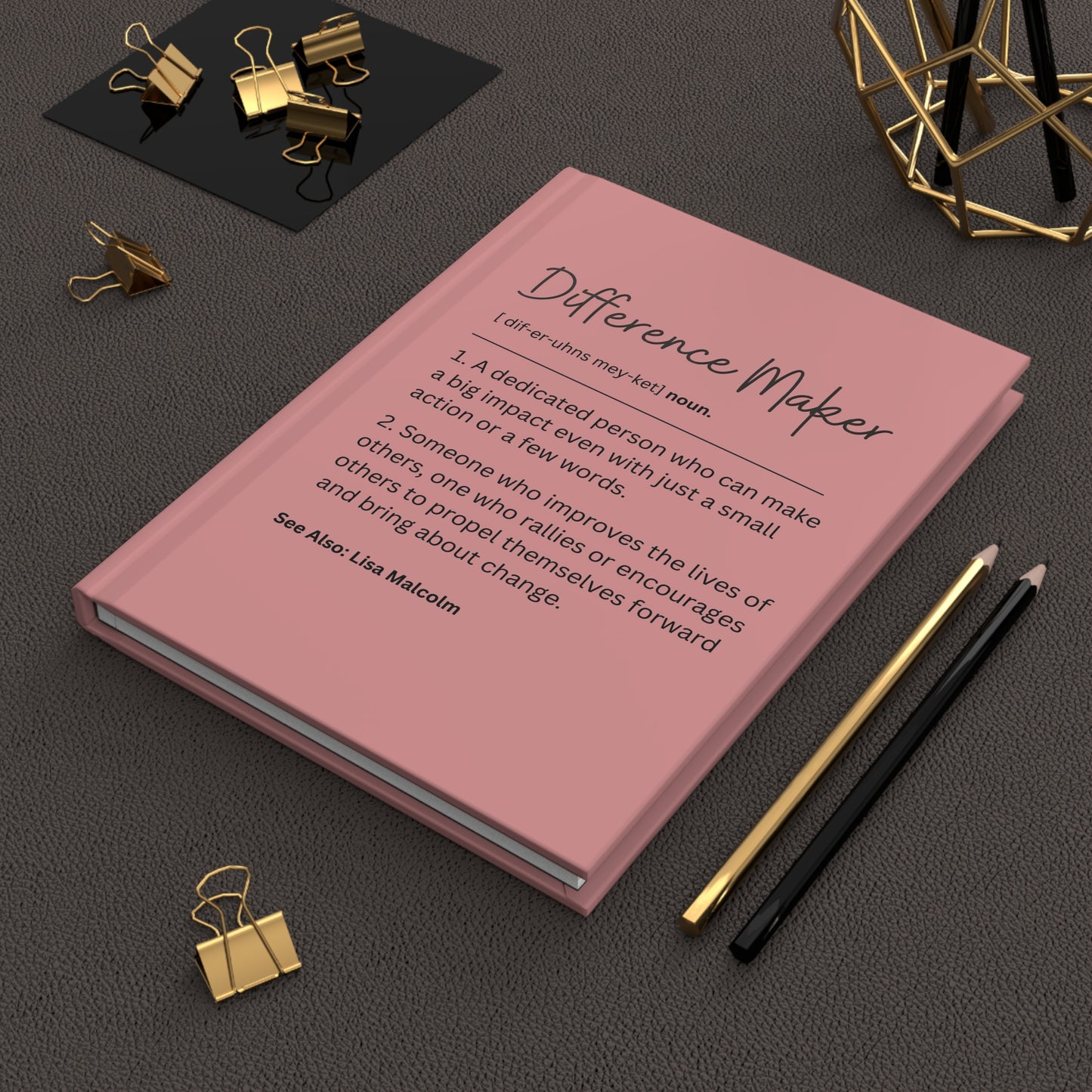 Difference Maker Inspirational Notebook – Motivational Journal with Pink Cover and Empowering Definitions