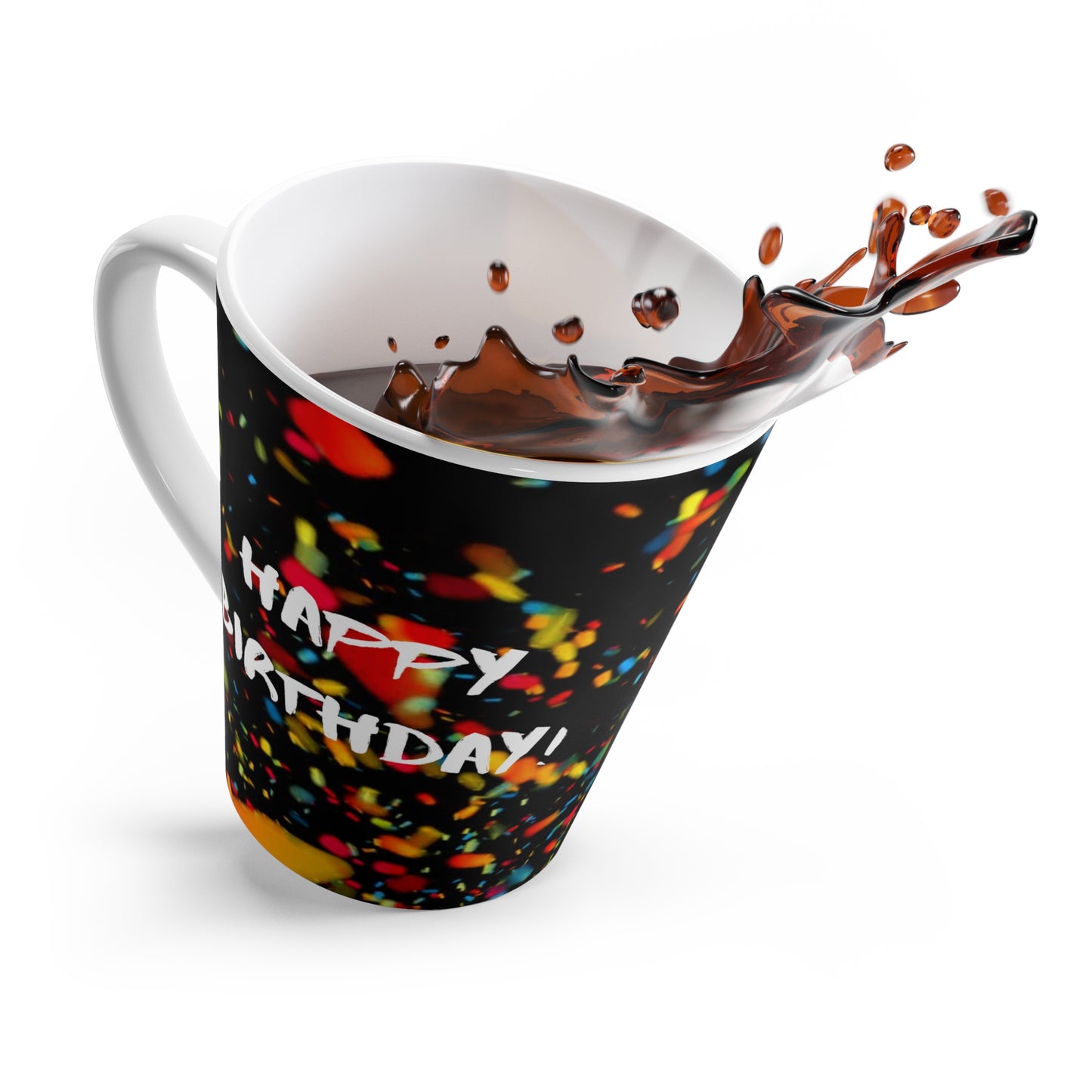Birthday Latte Mugs 12oz, Happy Birthday Printed Latte Mug, Birtdhay Gift