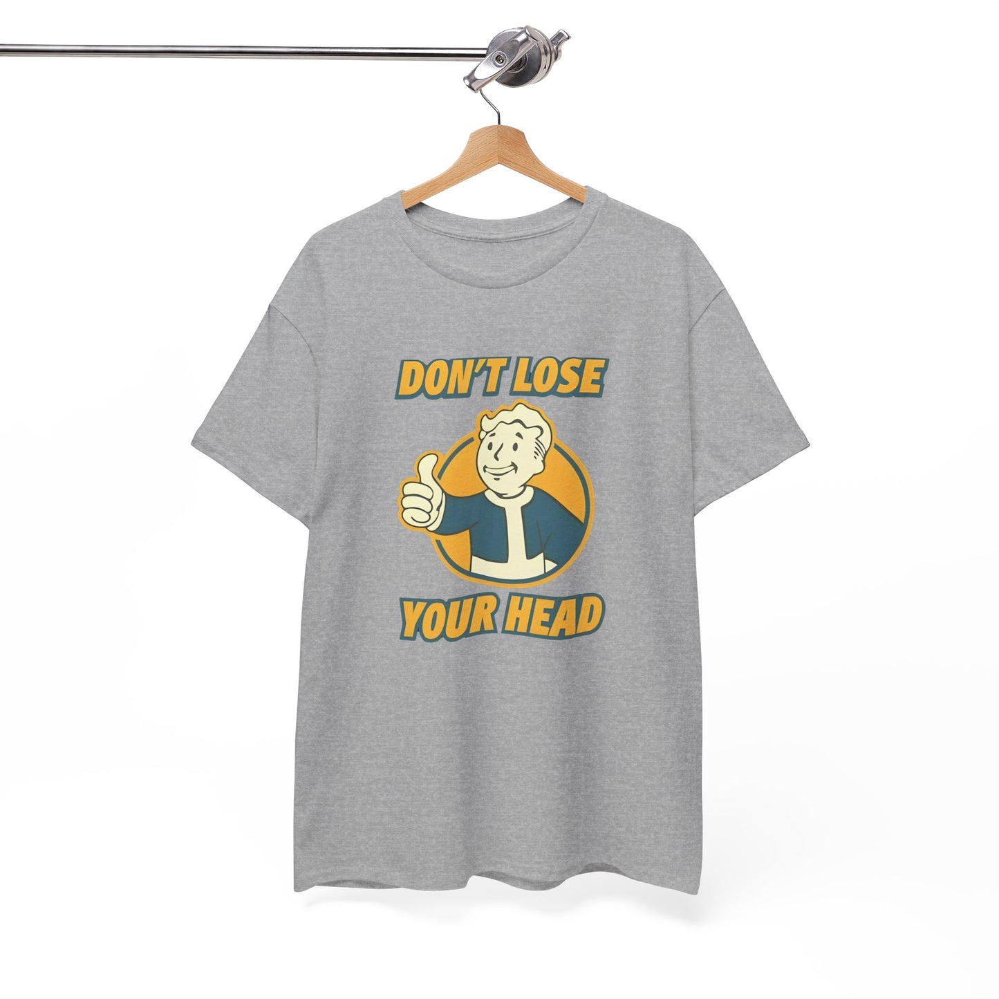 Fallout Vault Boy T-Shirt – “Don’t Lose Your Head” Graphic Tee, Gamer Shirt