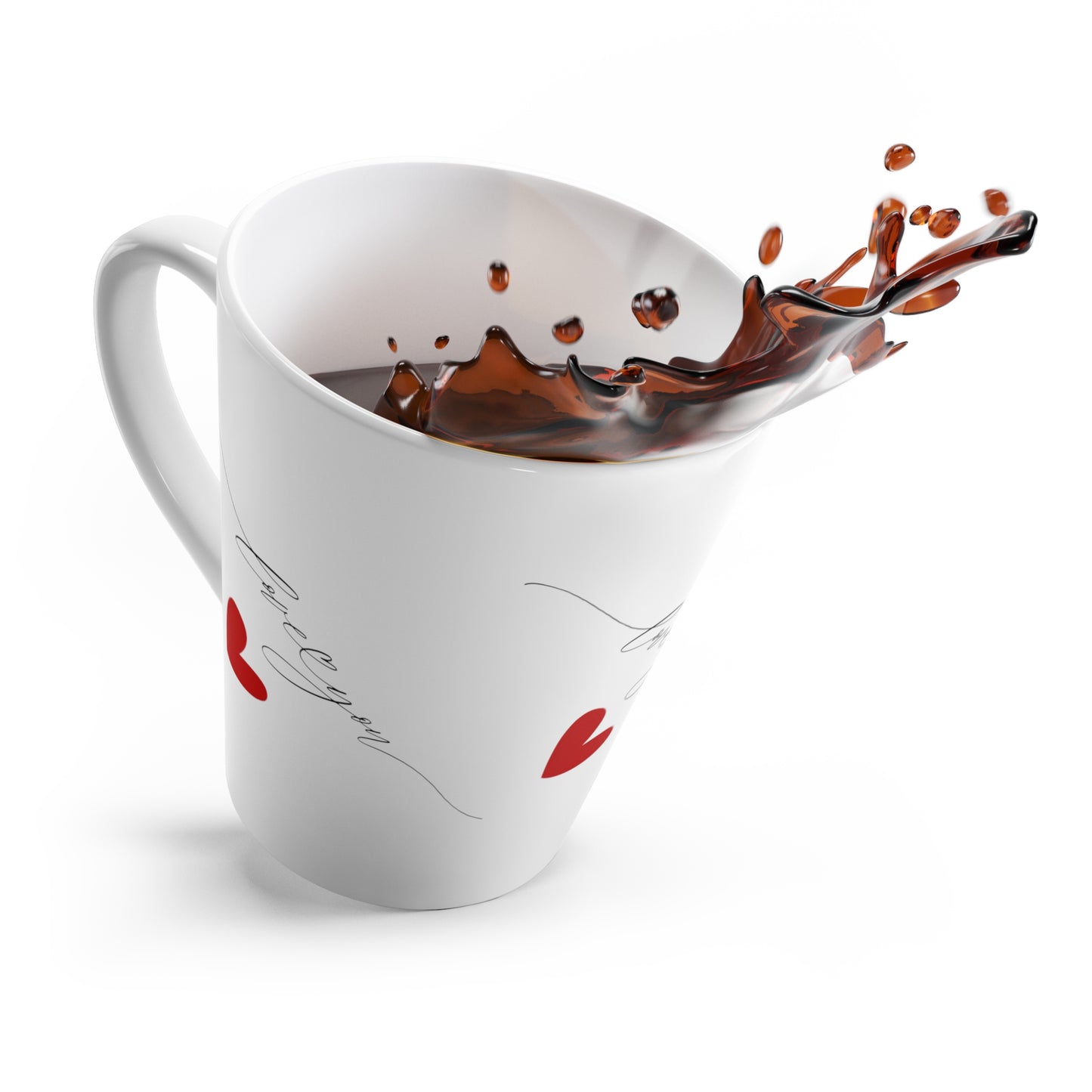 Valentine's Latte Mugs, Love You Printed Latte Mugs for Her