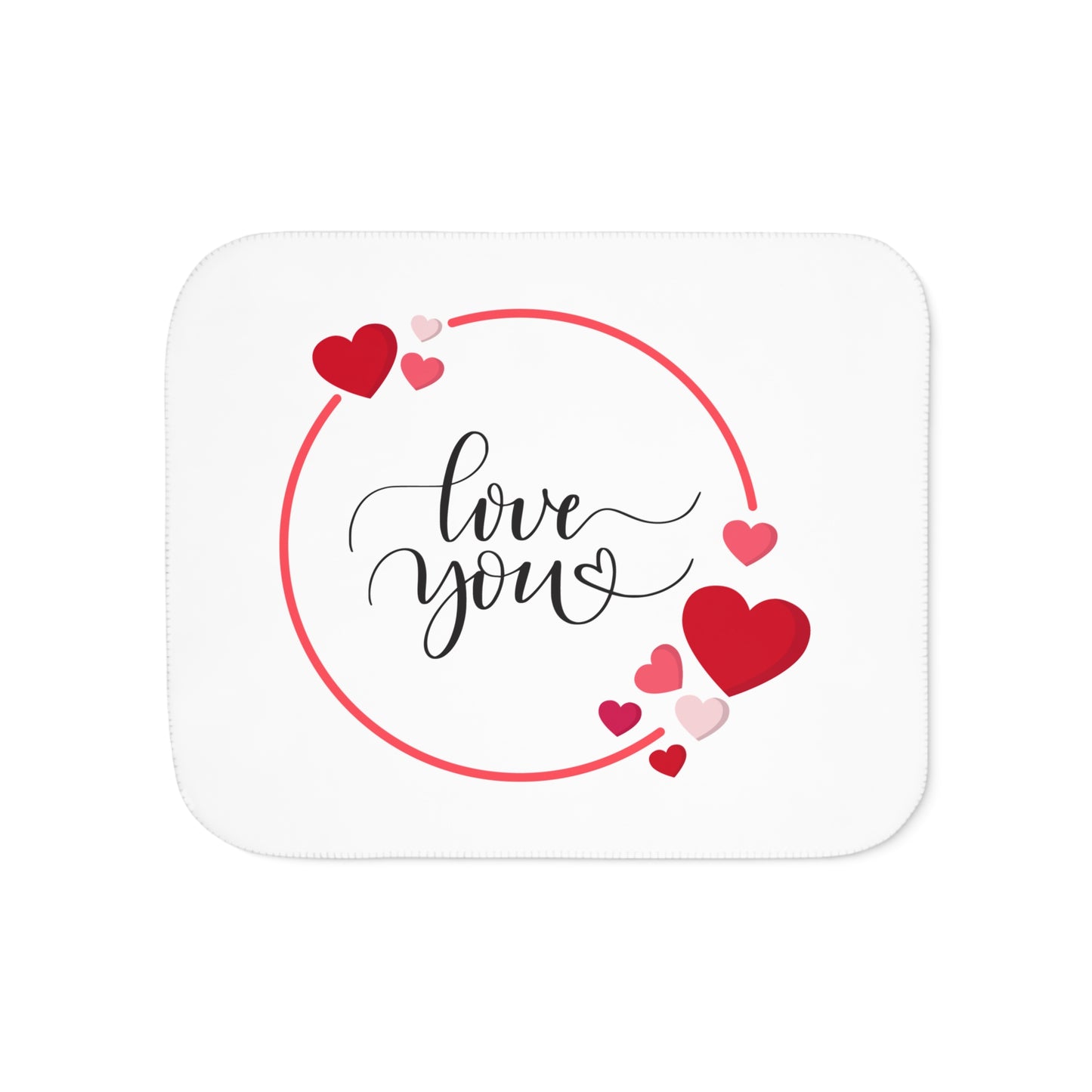 Love You with Flying Hearts Sherpa Blenket for Valentine Day