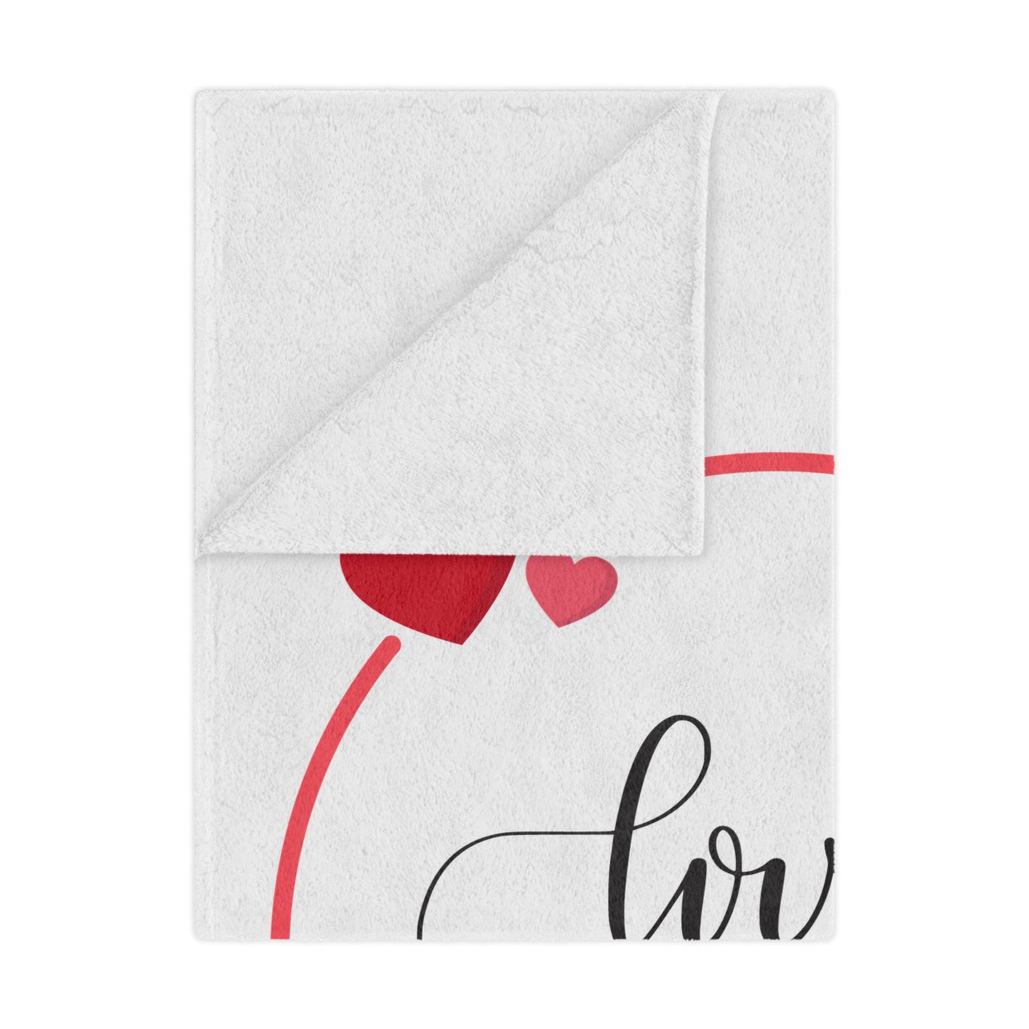Love You with Flying Hearts Printed Velveteen Minky Blanket for Valentine