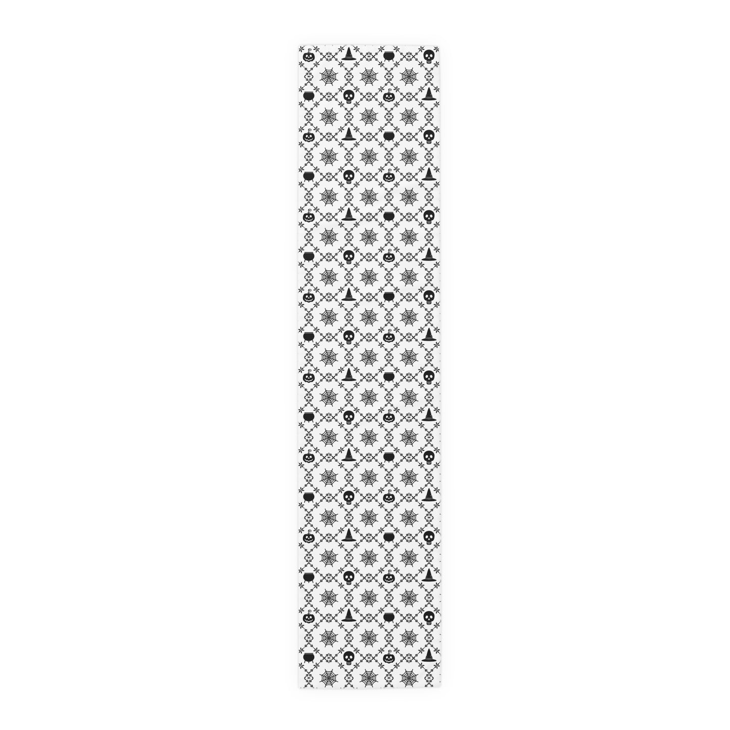 Black & White Halloween Table Runner – Elegant Spooky Dining Decor