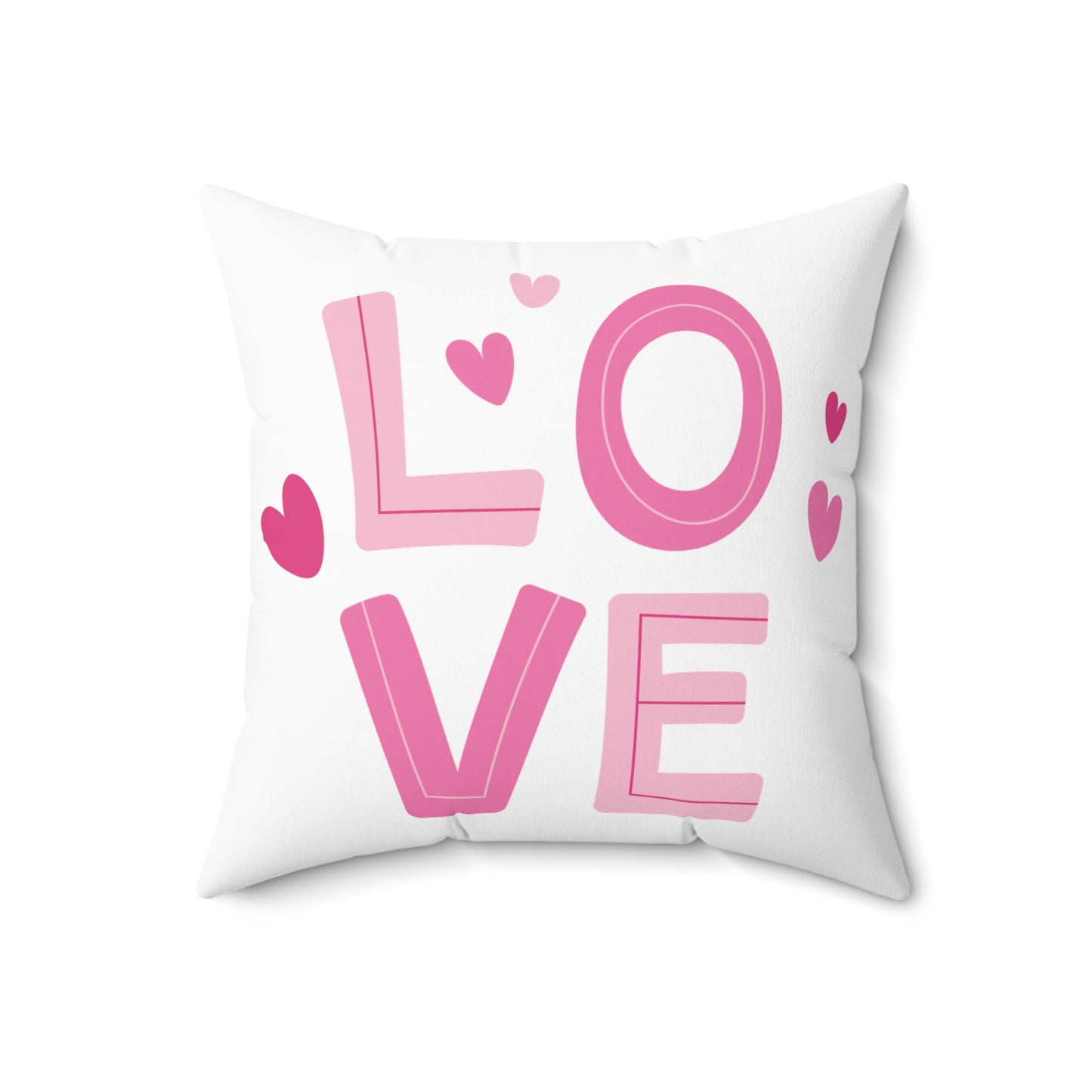 Love with Hearts Printed Polyester Sqaure Pillow Case for Valentine