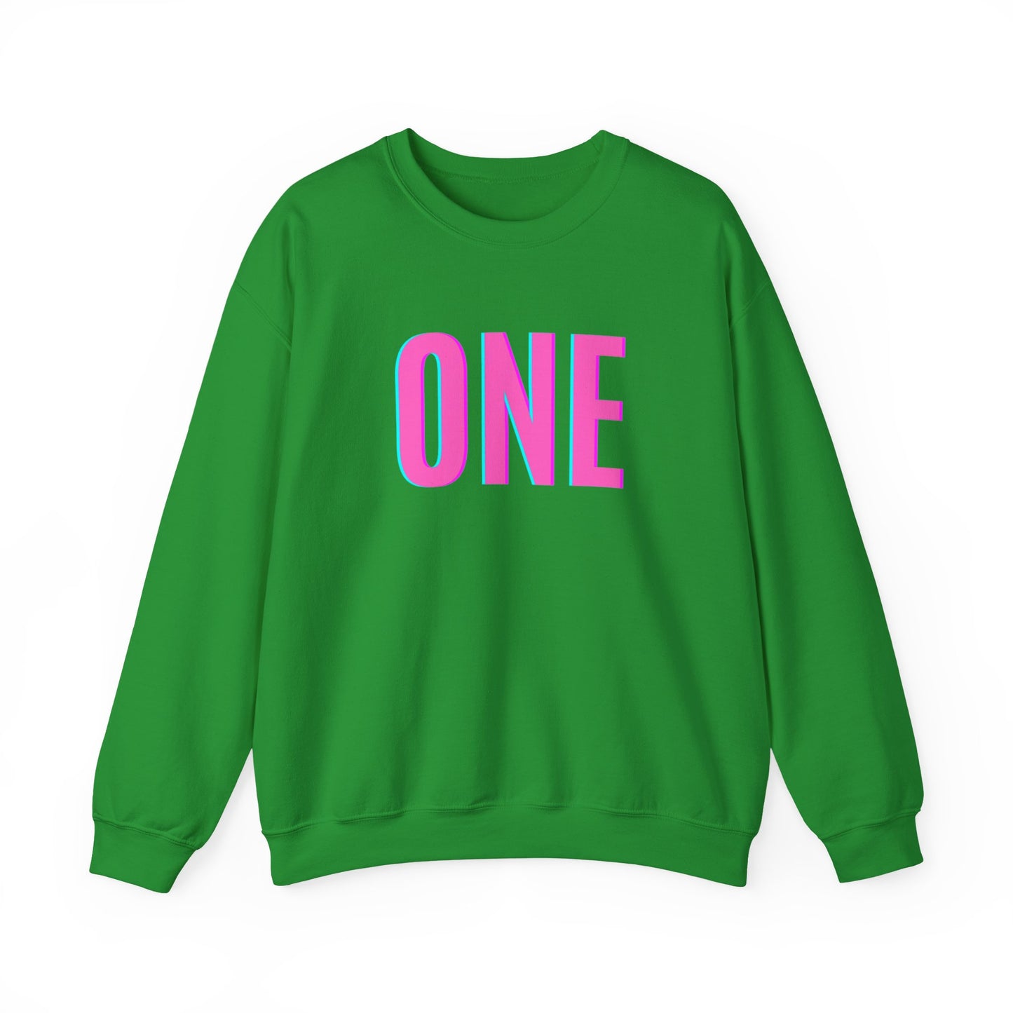 ONE Print White Unisex SweatshirtCrewneck Sweatshirt