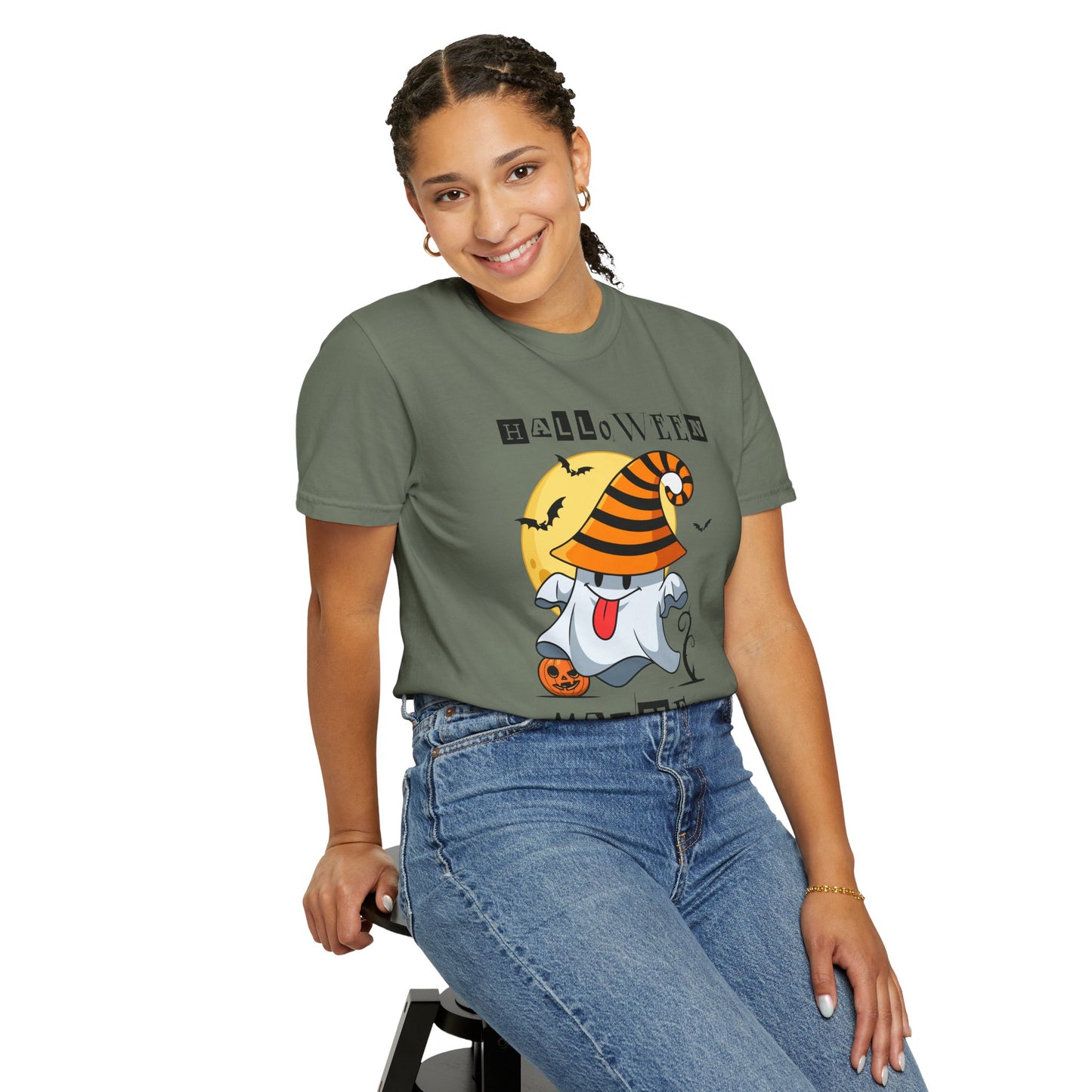 Halloween Madness Tee – Ghostly Grins Under Witchy Skies!
