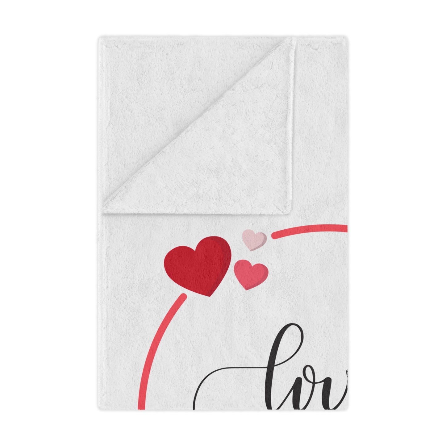 Love You with Flying Hearts Printed Velveteen Minky Blanket for Valentine