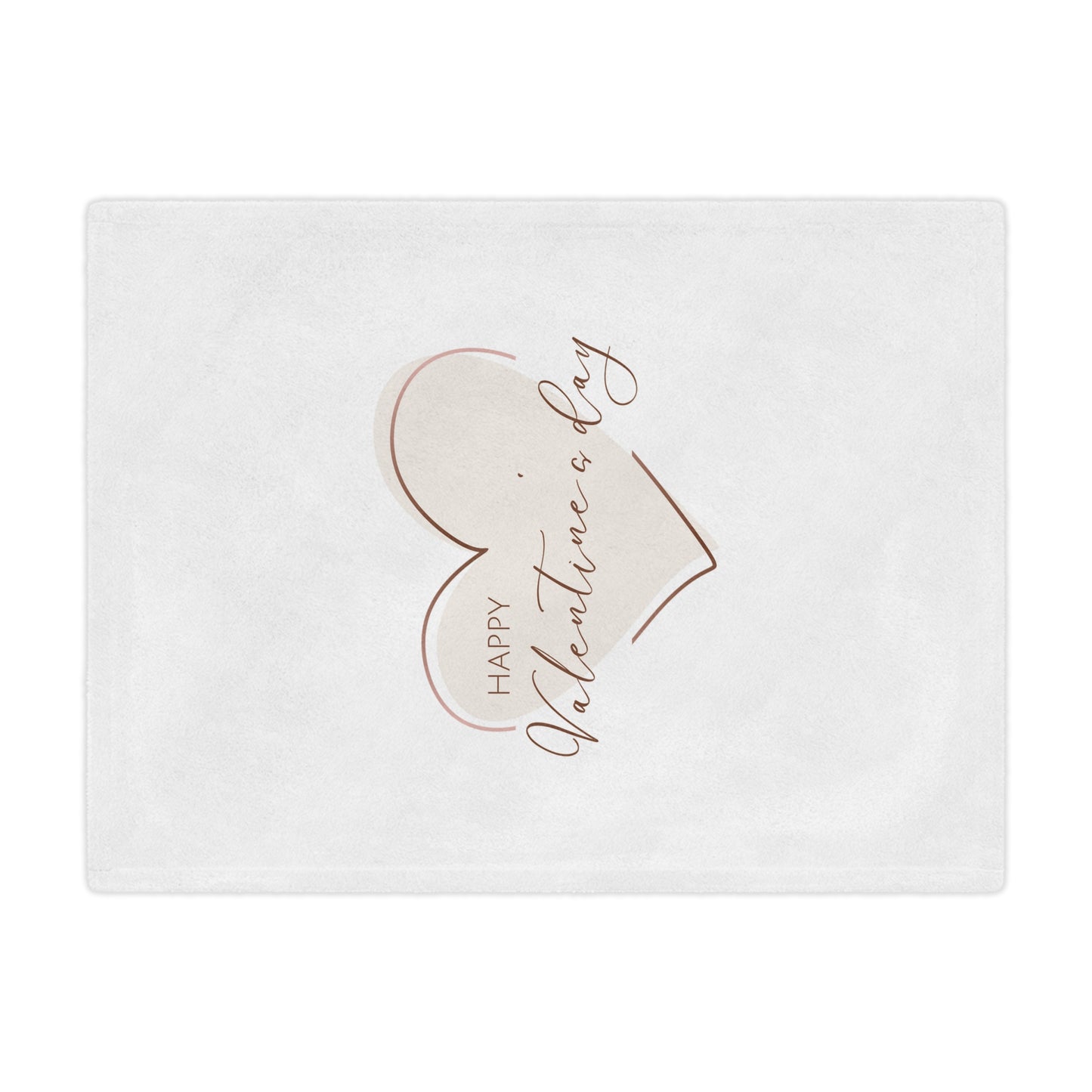 Happy Valentine inside Heart Printed Velveteen Minky Blanket