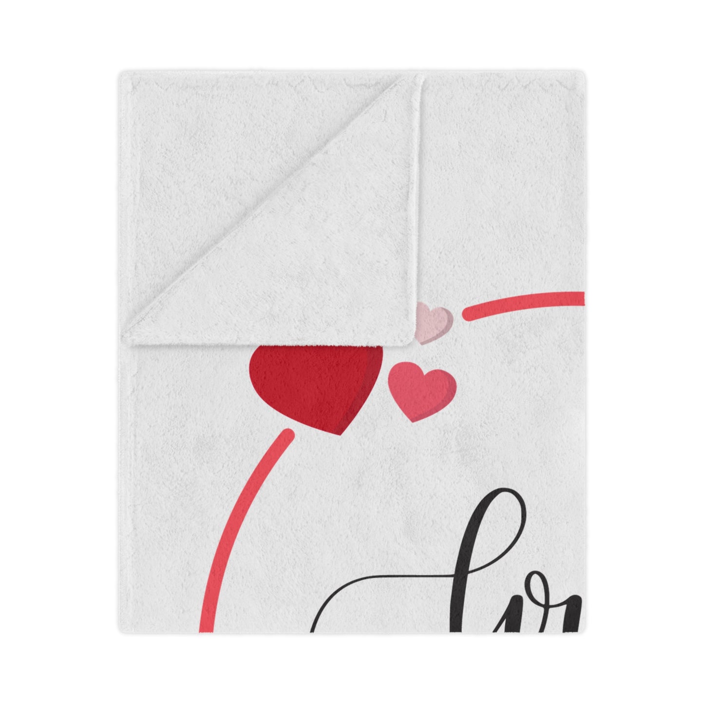 Love You with Flying Hearts Printed Velveteen Minky Blanket for Valentine