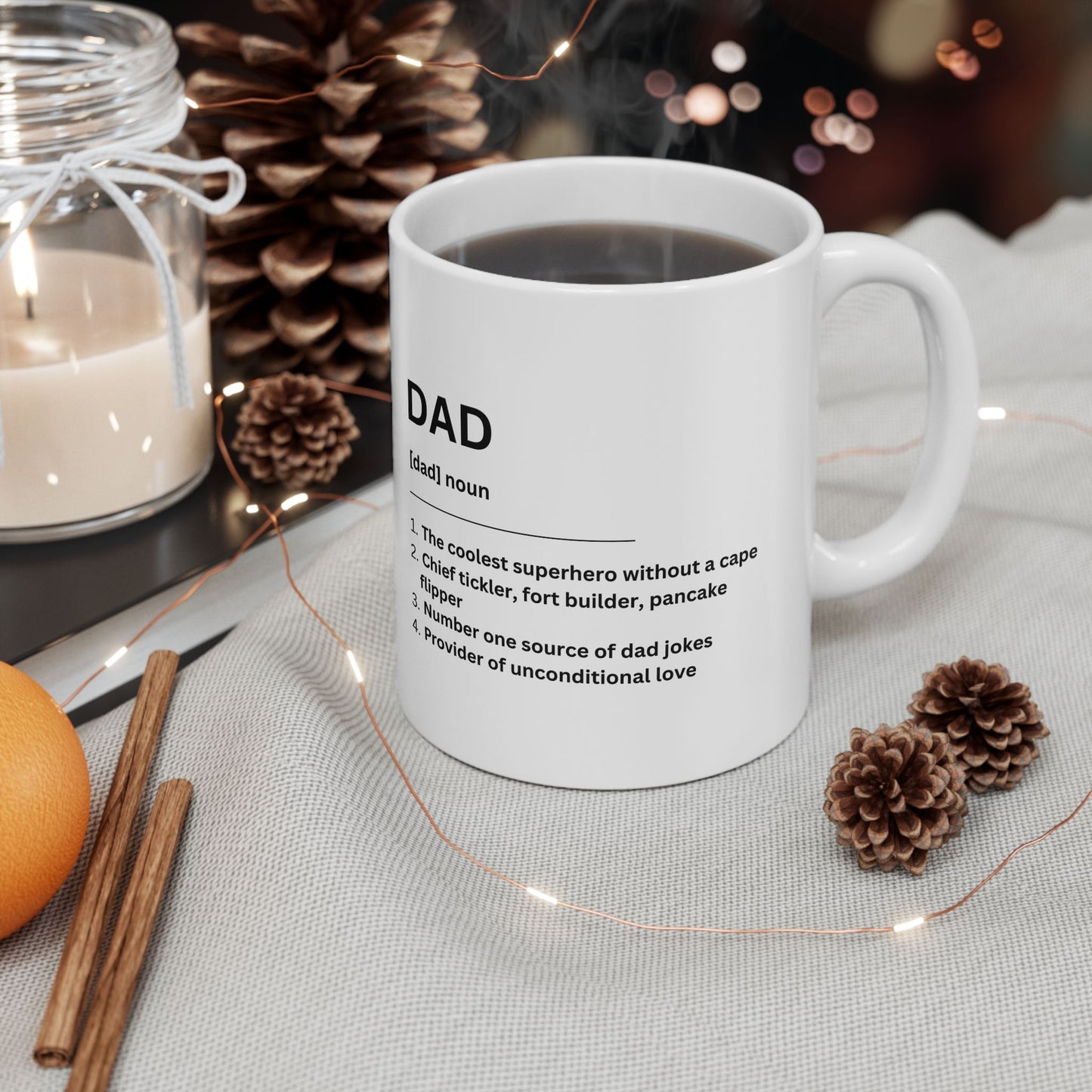 Dad Dictionary Ceramic Coffee Mug – Funny & Heartfelt Father’s Day Gift, 11oz & 15oz
