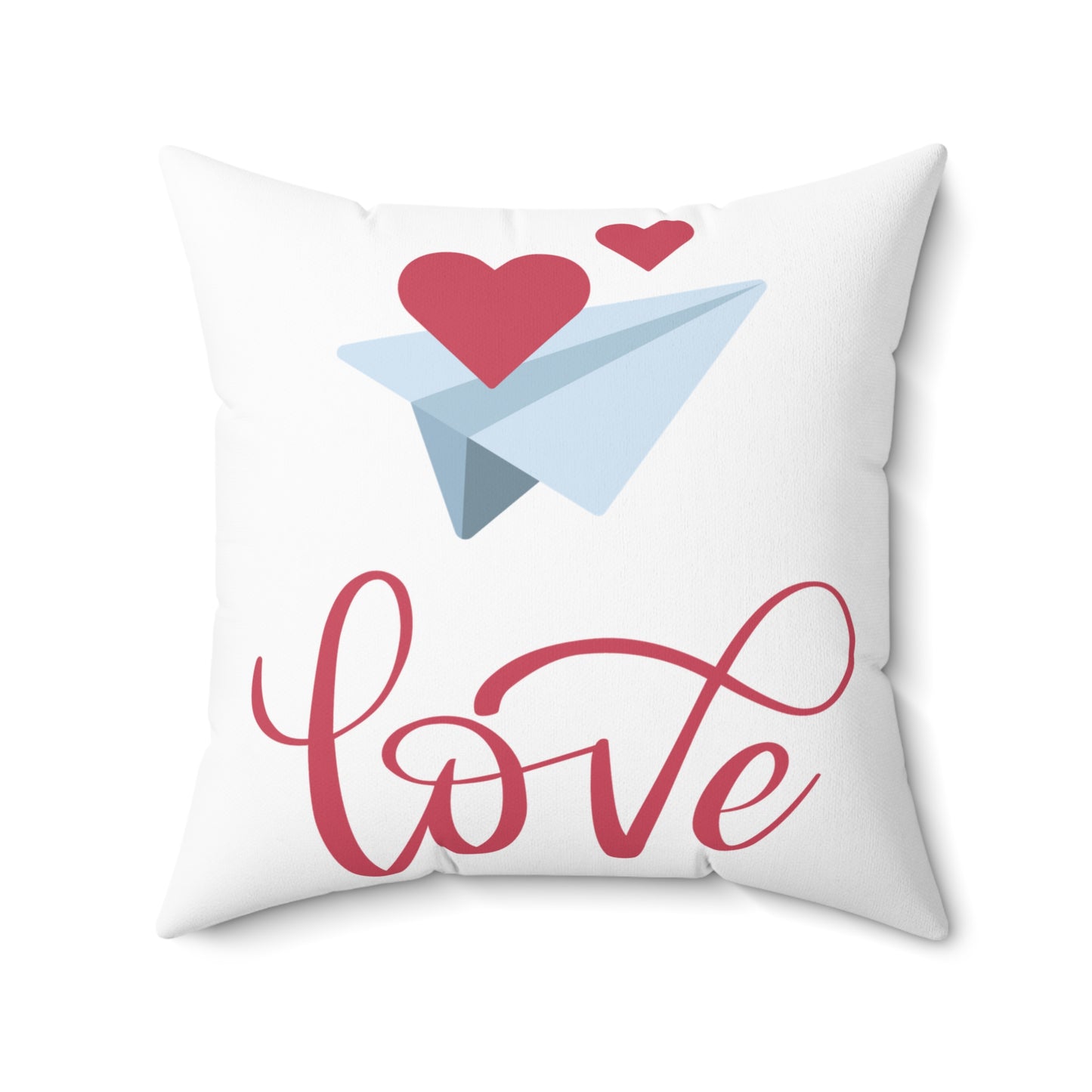 Love Paper Airplane Decorative Pillow – Double-Sided Print, Indoor Accent