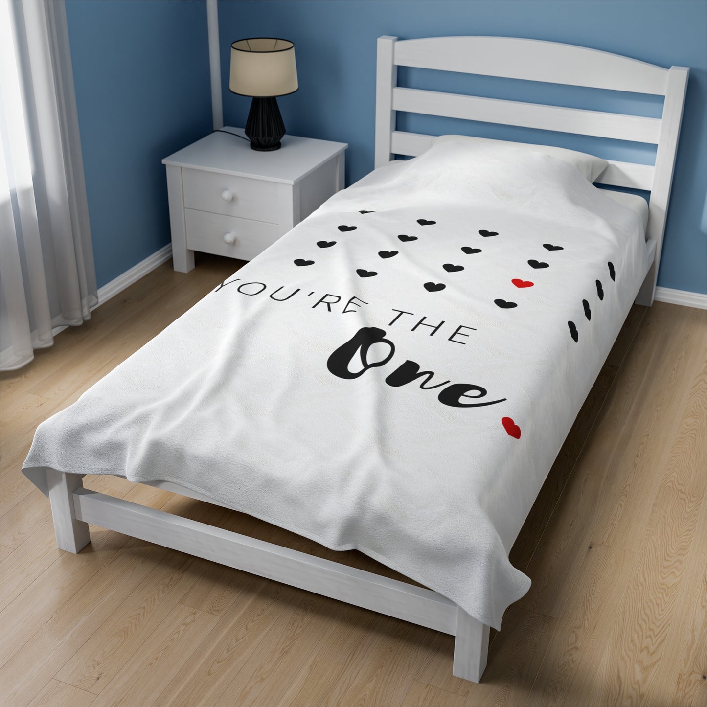 You are the one, Velveteen Plush Blanket for Valentine