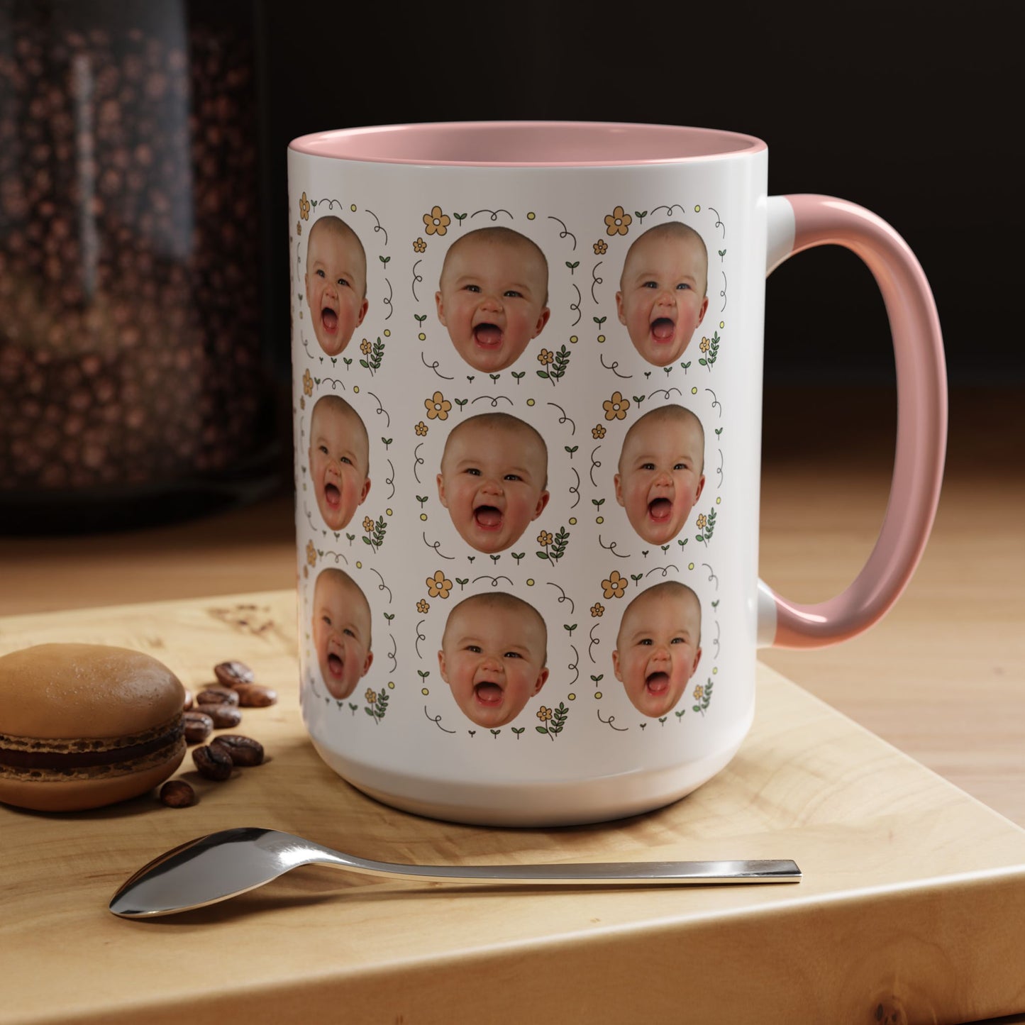 Custom Face Photo Mug – Personalized Coffee Cup for Father's Day, Mother's Day, Dog Lovers, Funny Gift Idea