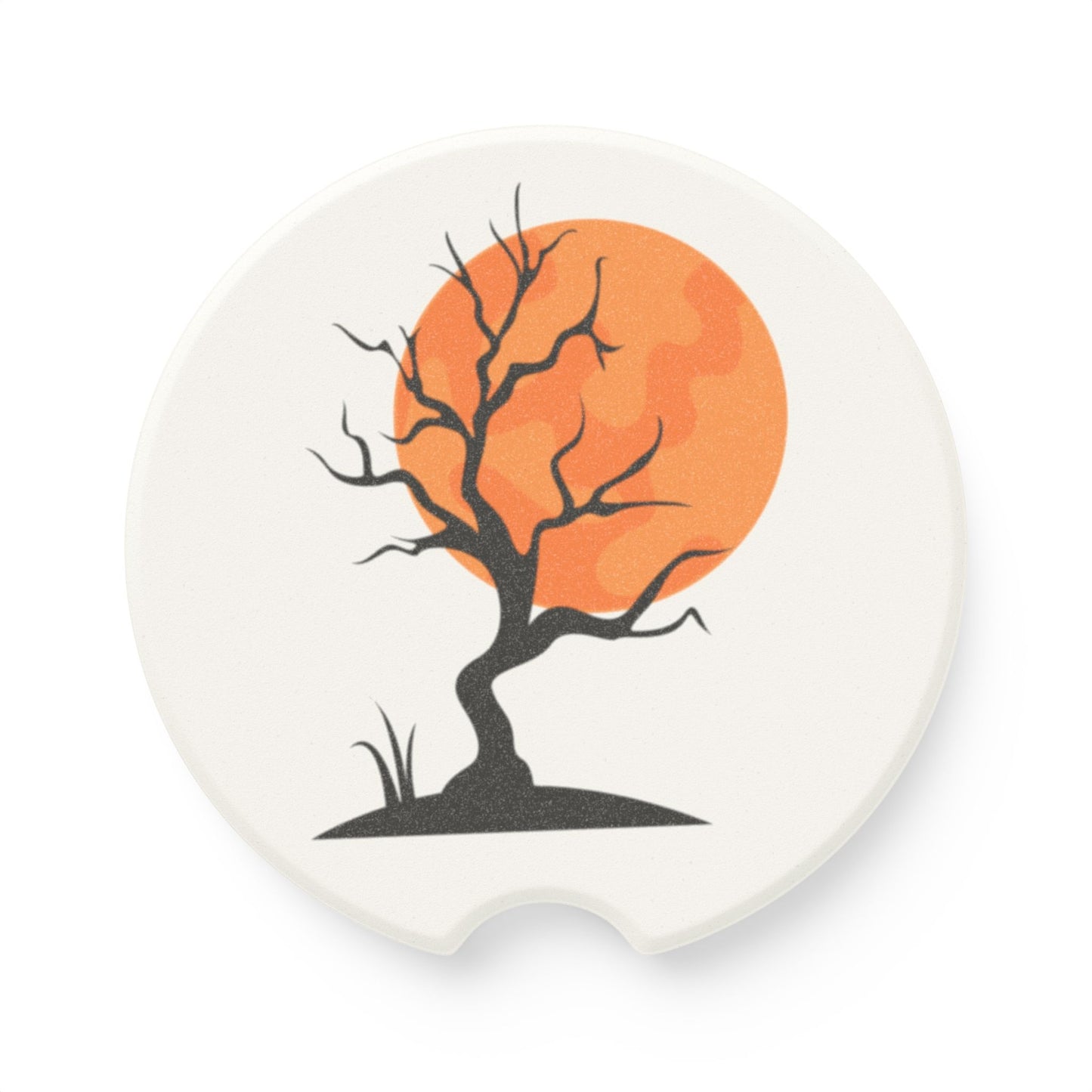 Car Coaster - Spooky Tree & Full Moon Haunted Nightfall Car Decor
