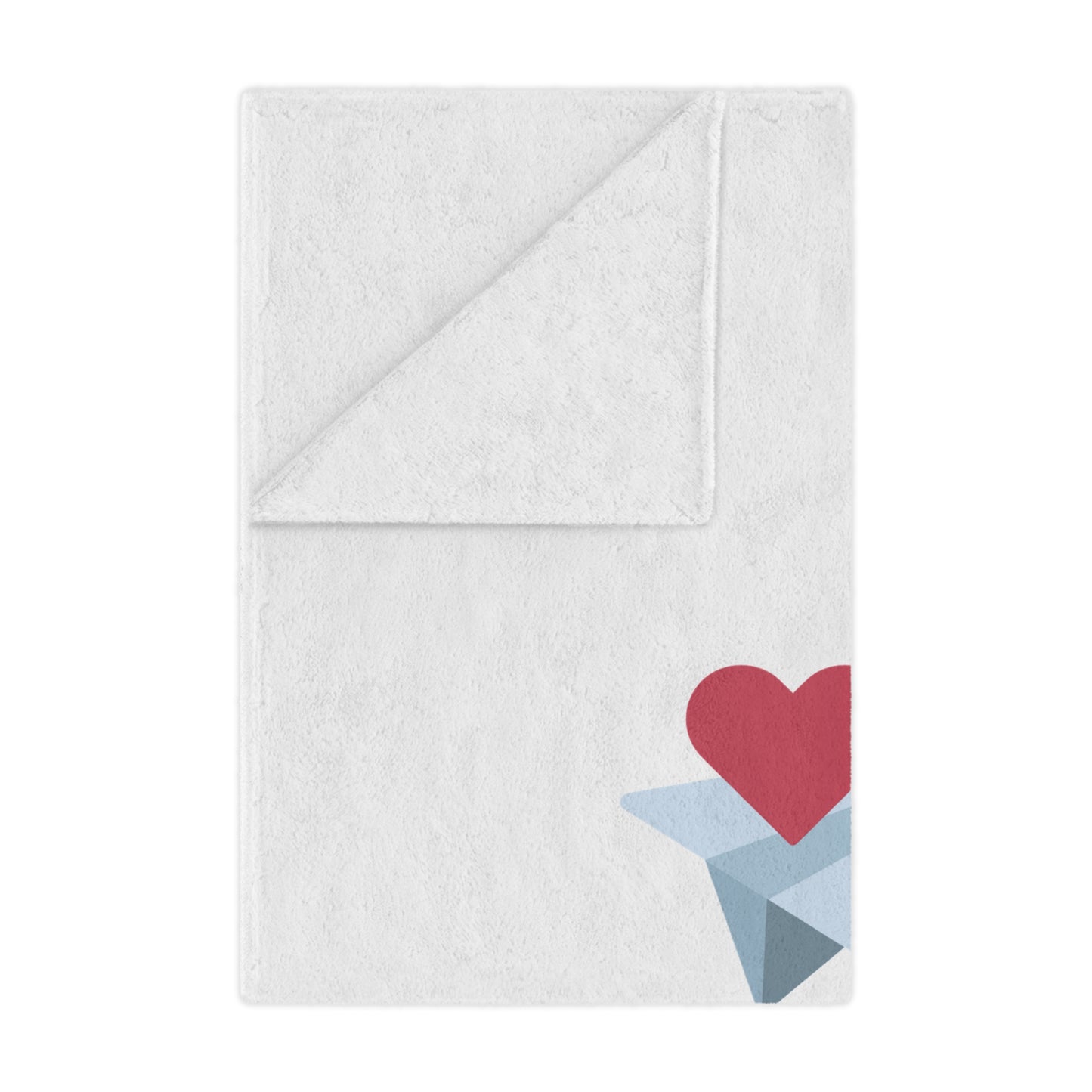 Flying Hearts with Lovge Printed Velveteen Minky Blanket