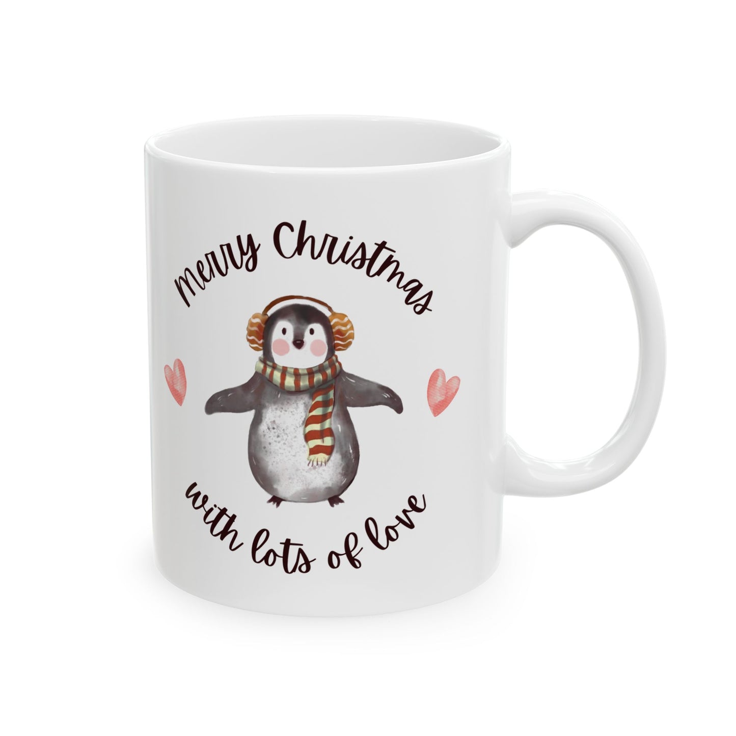 Merry Christmas with Lots of Love Printed Ceramic Mug, (11, 15oz))