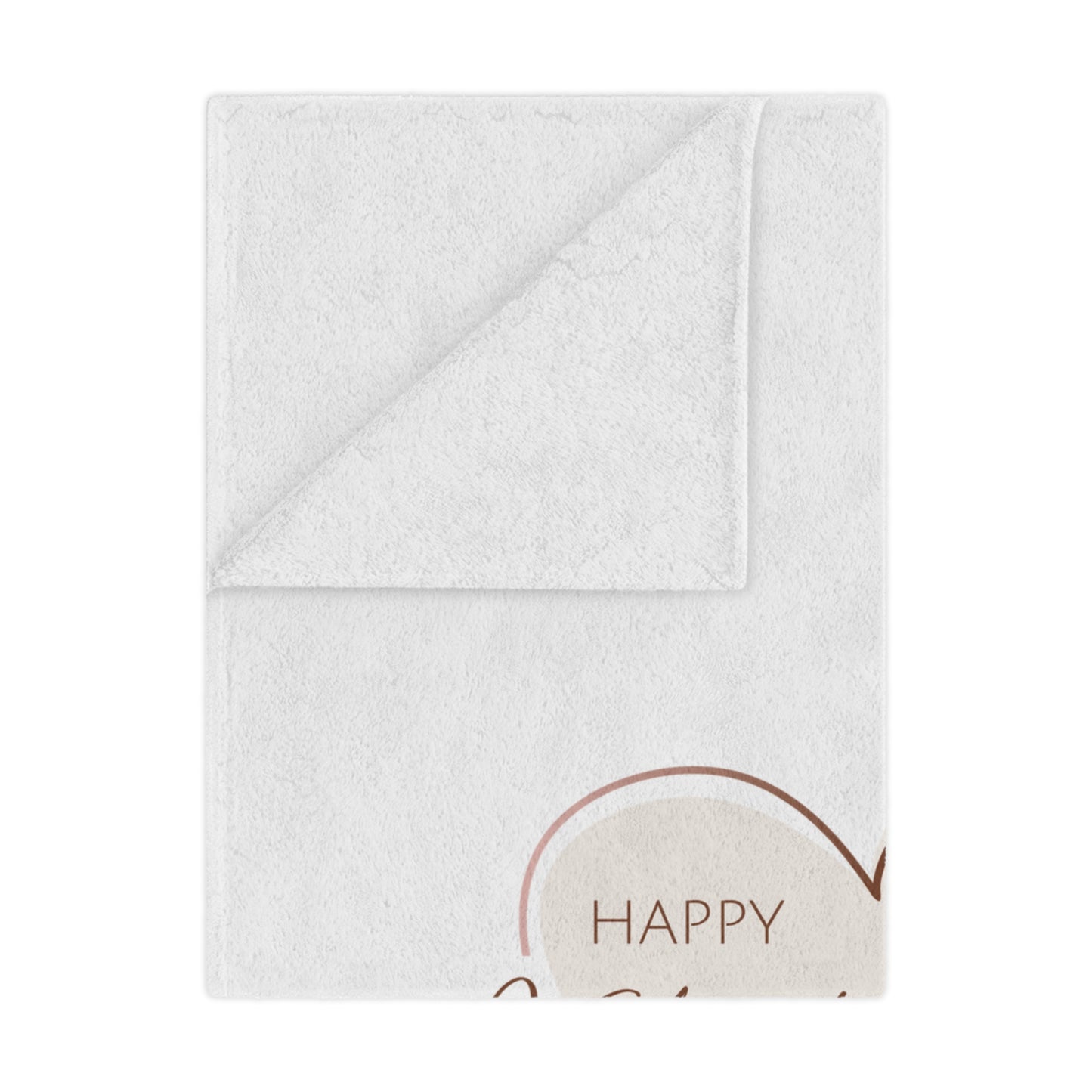 Happy Valentine inside Heart Printed Velveteen Minky Blanket