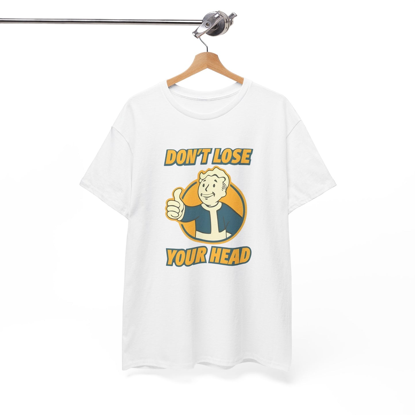 Fallout Vault Boy T-Shirt – “Don’t Lose Your Head” Graphic Tee, Gamer Shirt