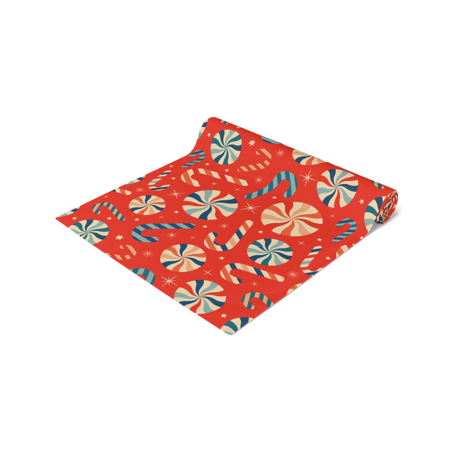 Candy Cane & Peppermint Table Runner – Festive Red Holiday Decor