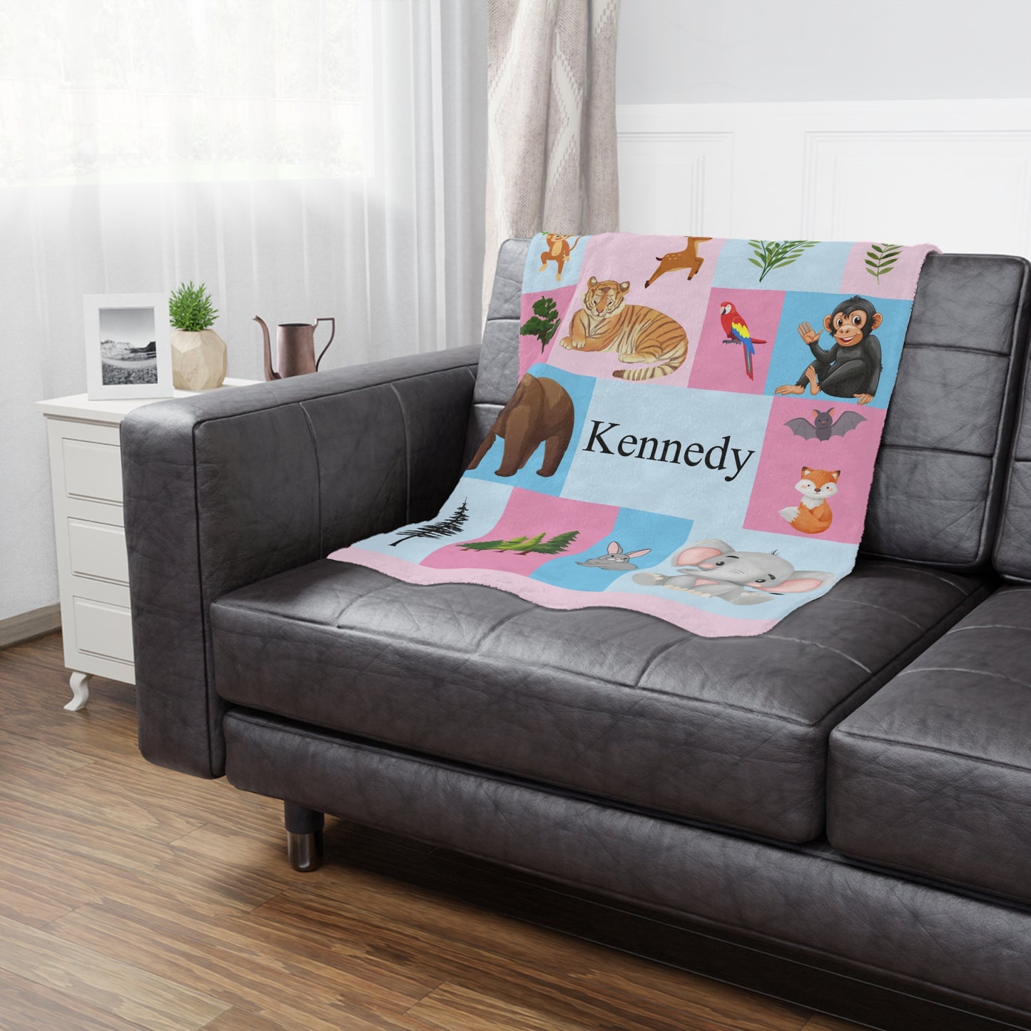 Personalized Minky Blanket – Soft Custom Throw with Name for Babies & Animal Lovers | Cozy Keepsake & Baby Shower Gift