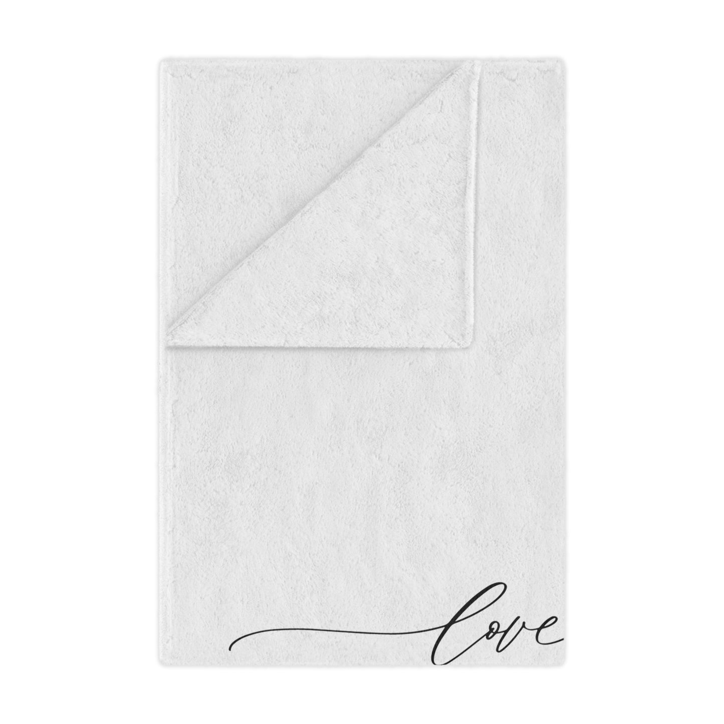 Love You with Heart Printed Valentine Minky Blanket, Red & White