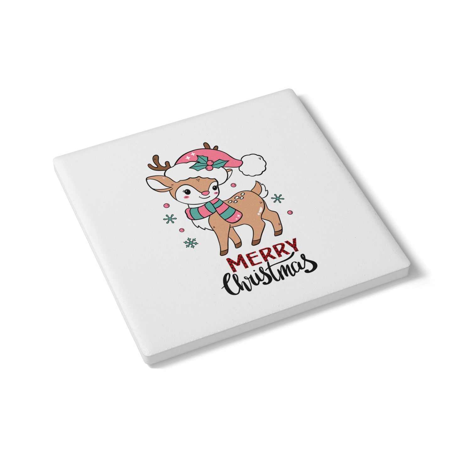 Merry Christmas Reindeer Coaster – Festive Holiday Accessory