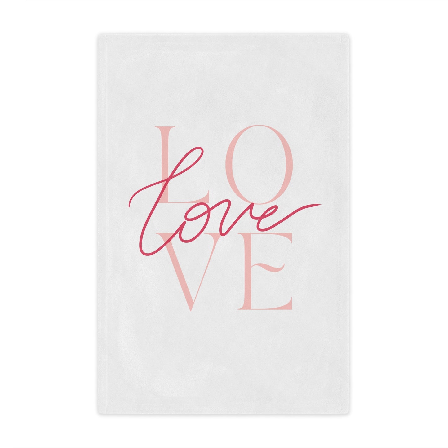 I Love Printed Valenitne Minky Blanket, White & Red