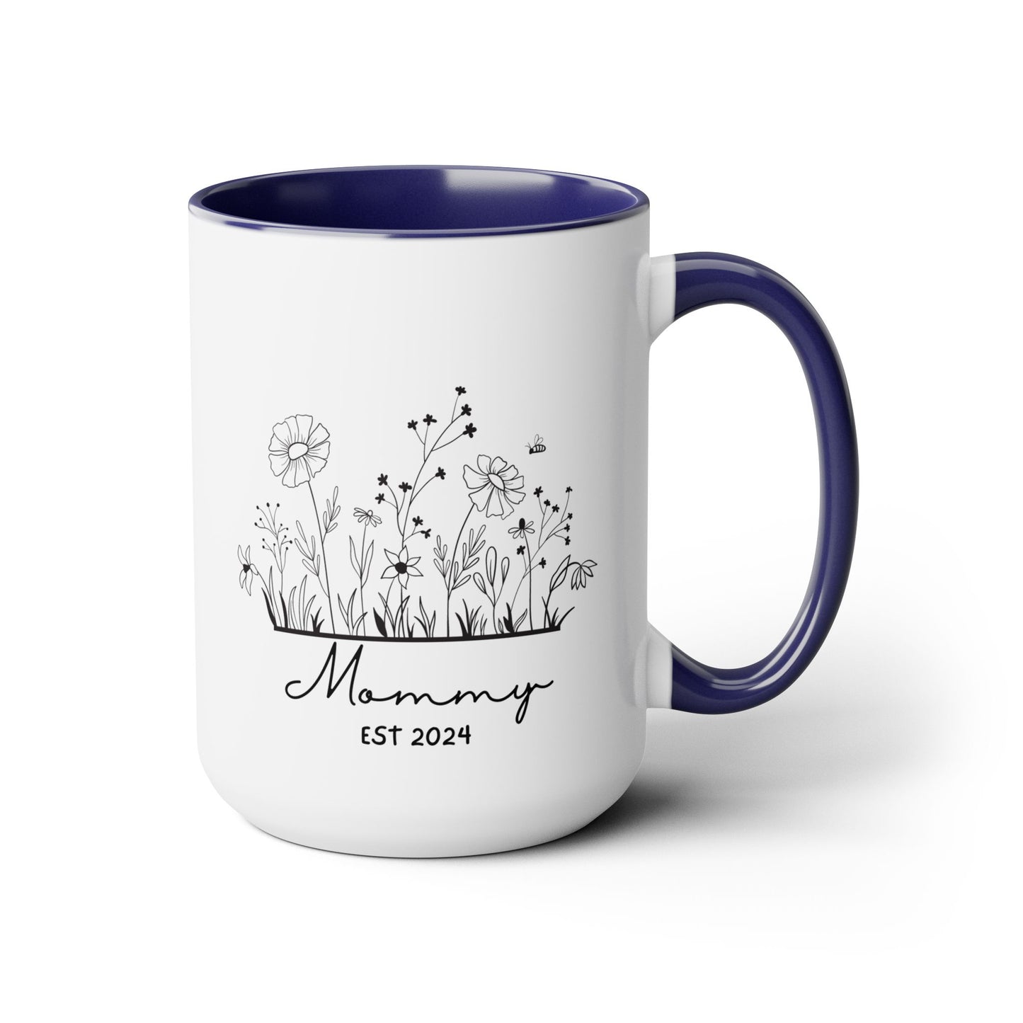 Mommy EST Ceramic Coffee Mug – Personalized Mom Gift, 15oz