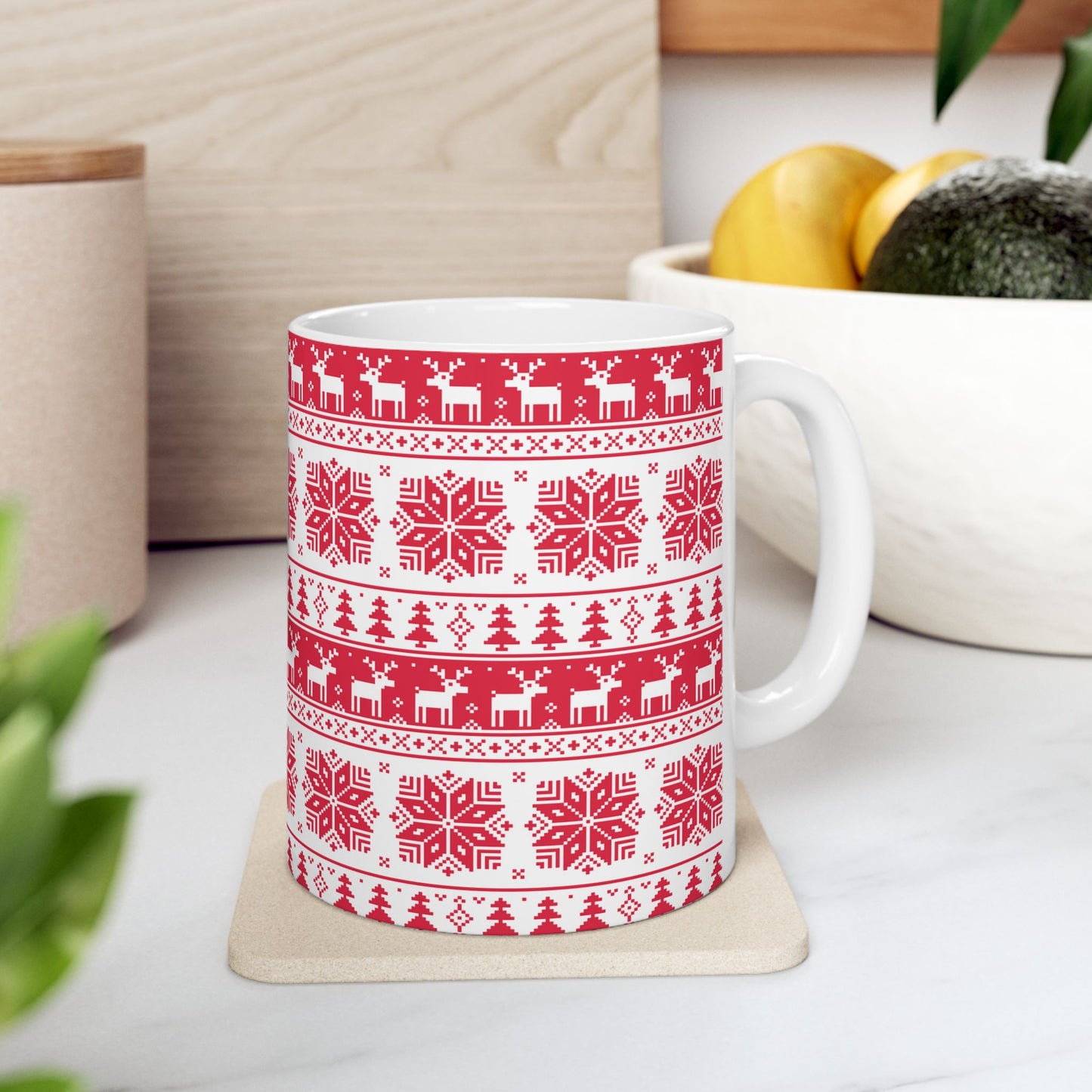 Christmas Ceramic Mug 11oz – Festive Holiday Coffee Cup
