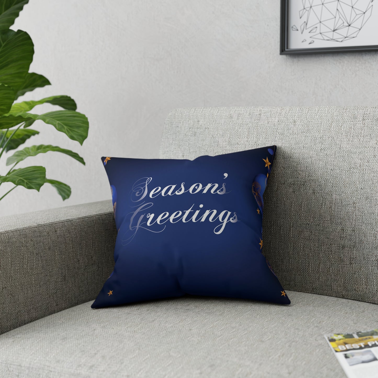 Hoilday Broadcloth Pillow, Dark Blue