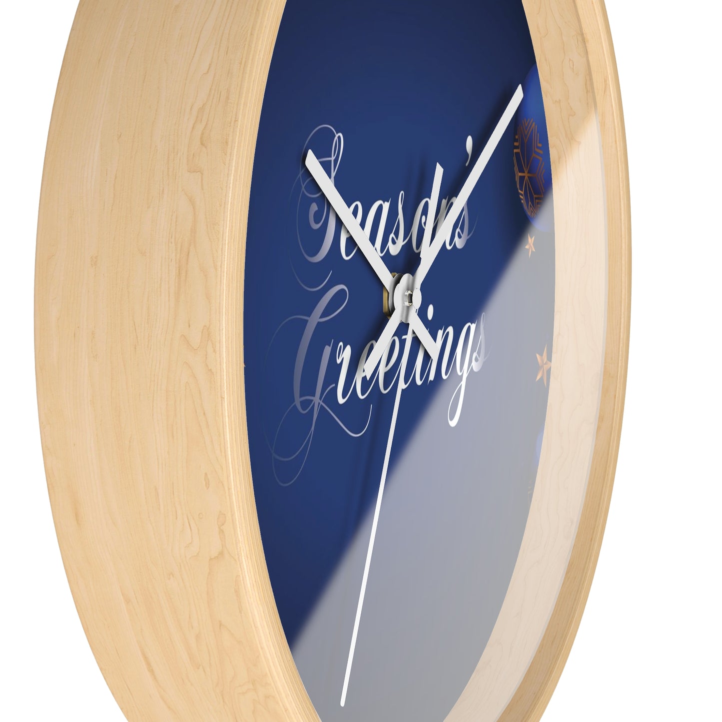 Season's Greetings Wall Clock, Dark Blue